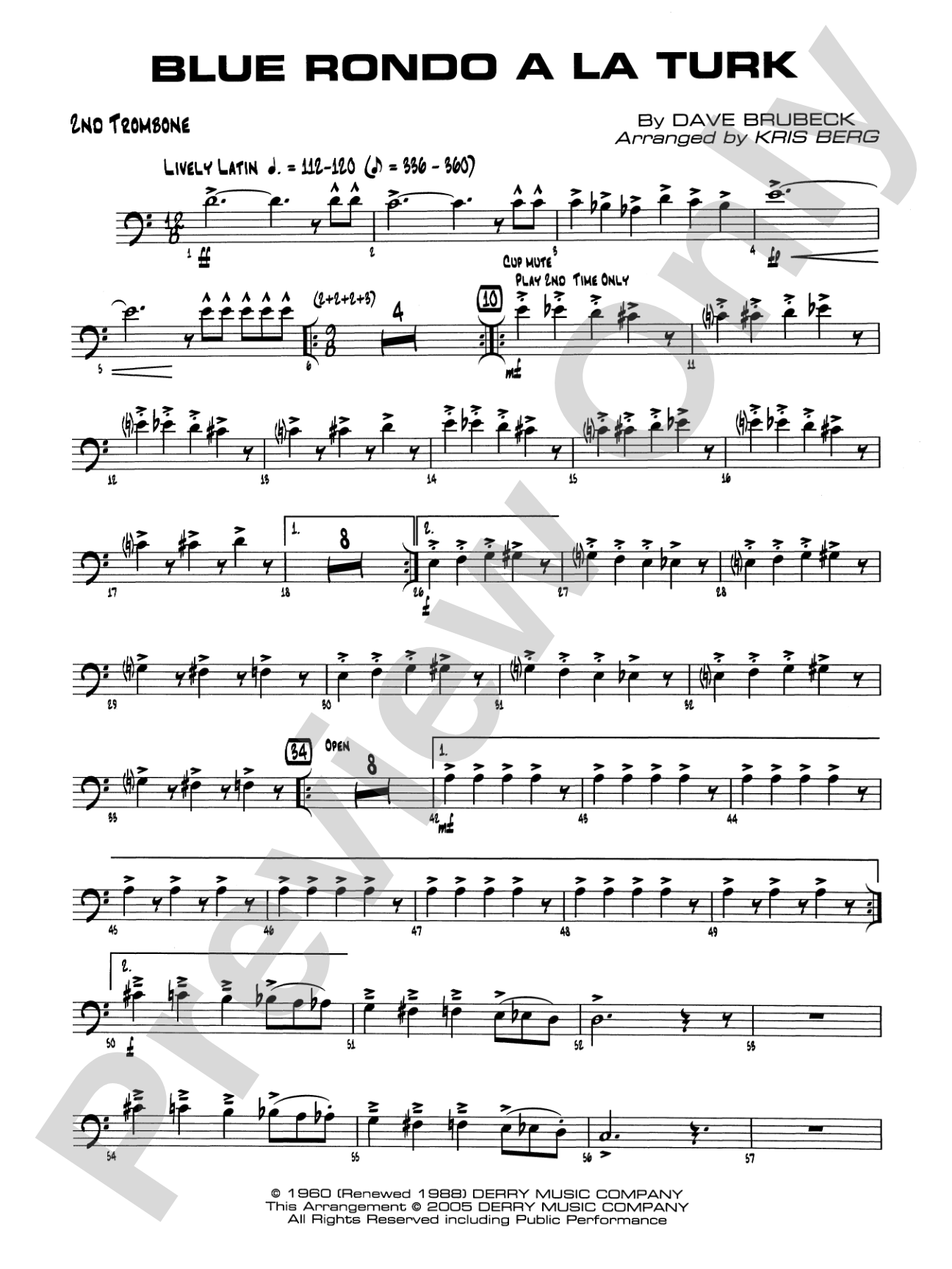 Blue Rondo a la Turk: 2nd Trombone