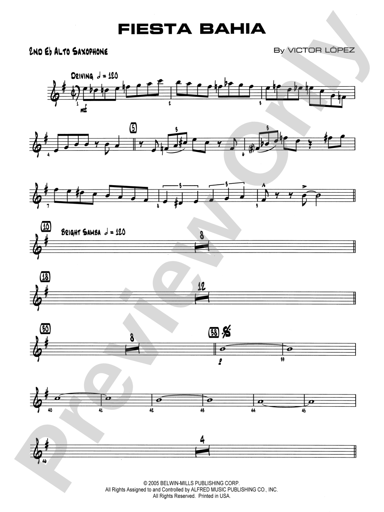 Fiesta Bahia: 2nd E-flat Alto Saxophone