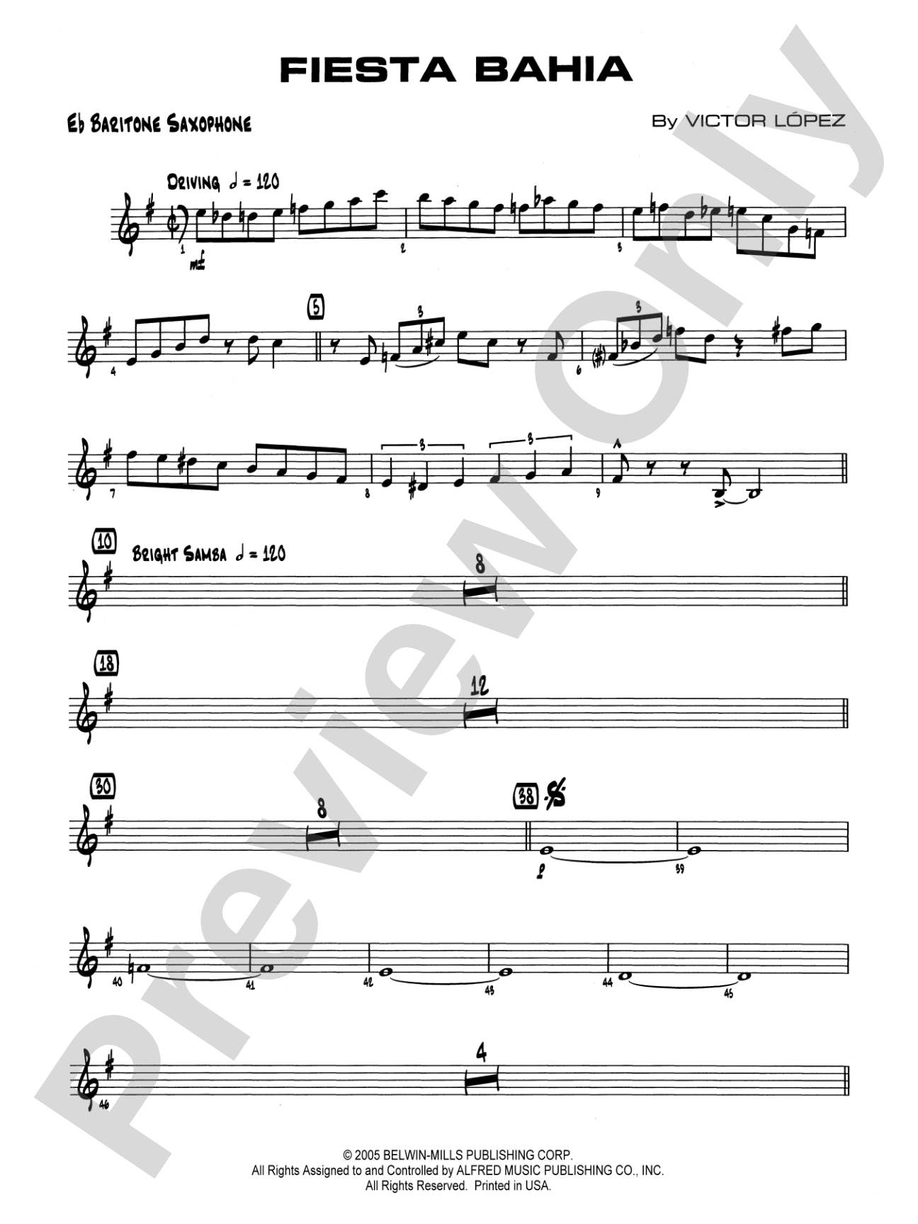 Fiesta Bahia: E-flat Baritone Saxophone