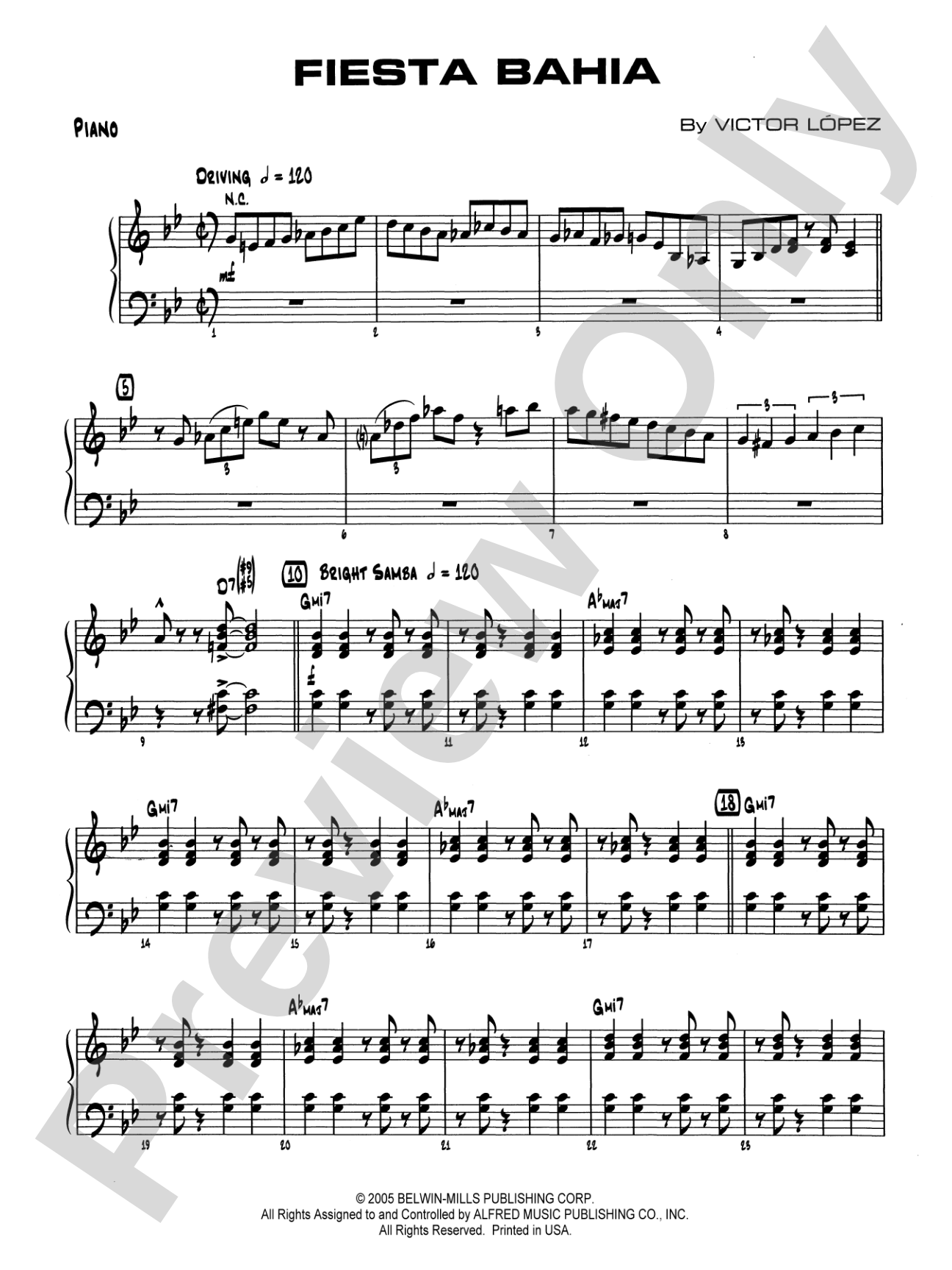 Fiesta Bahia: Piano Accompaniment
