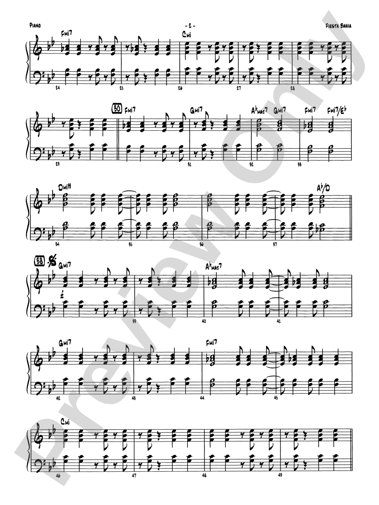 Fiesta Bahia: Piano Accompaniment