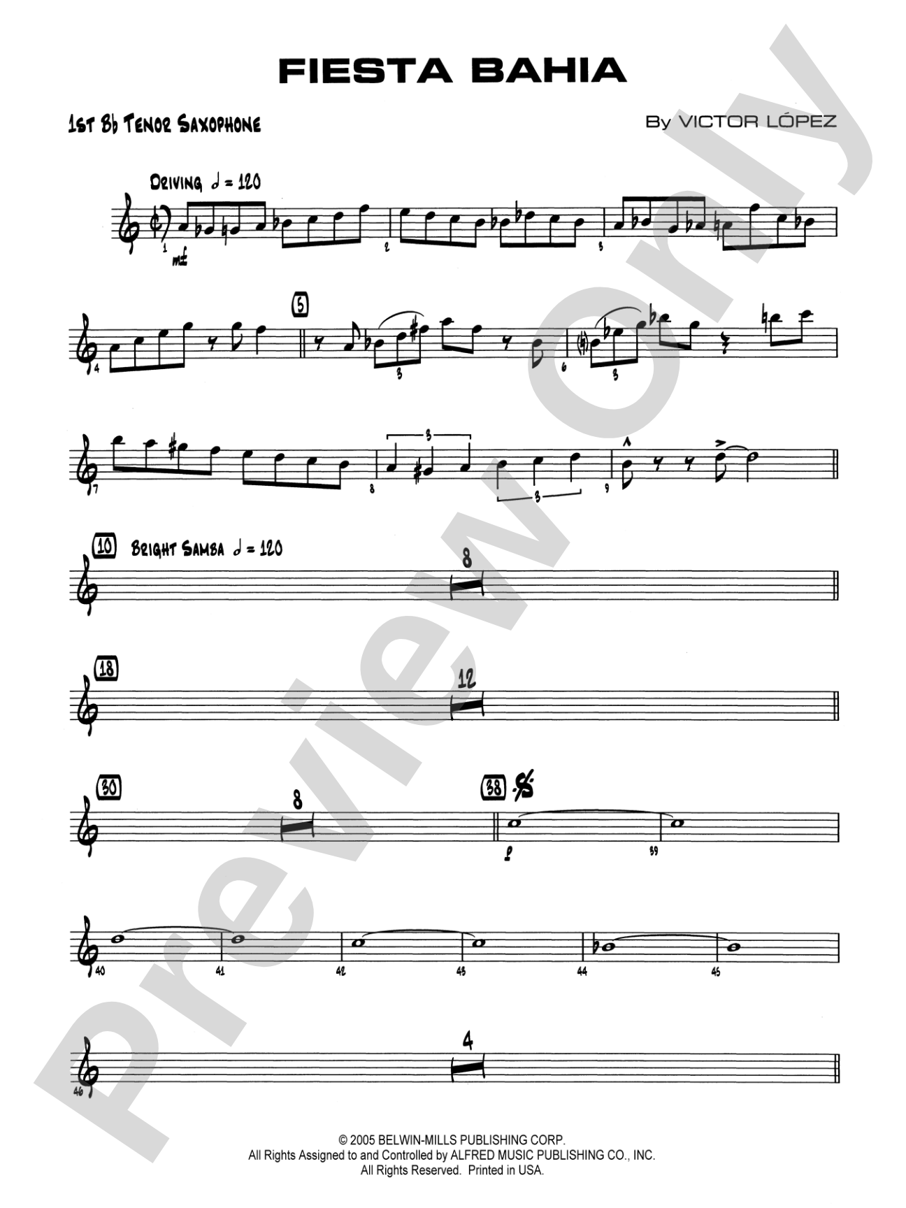 Fiesta Bahia: B-flat Tenor Saxophone