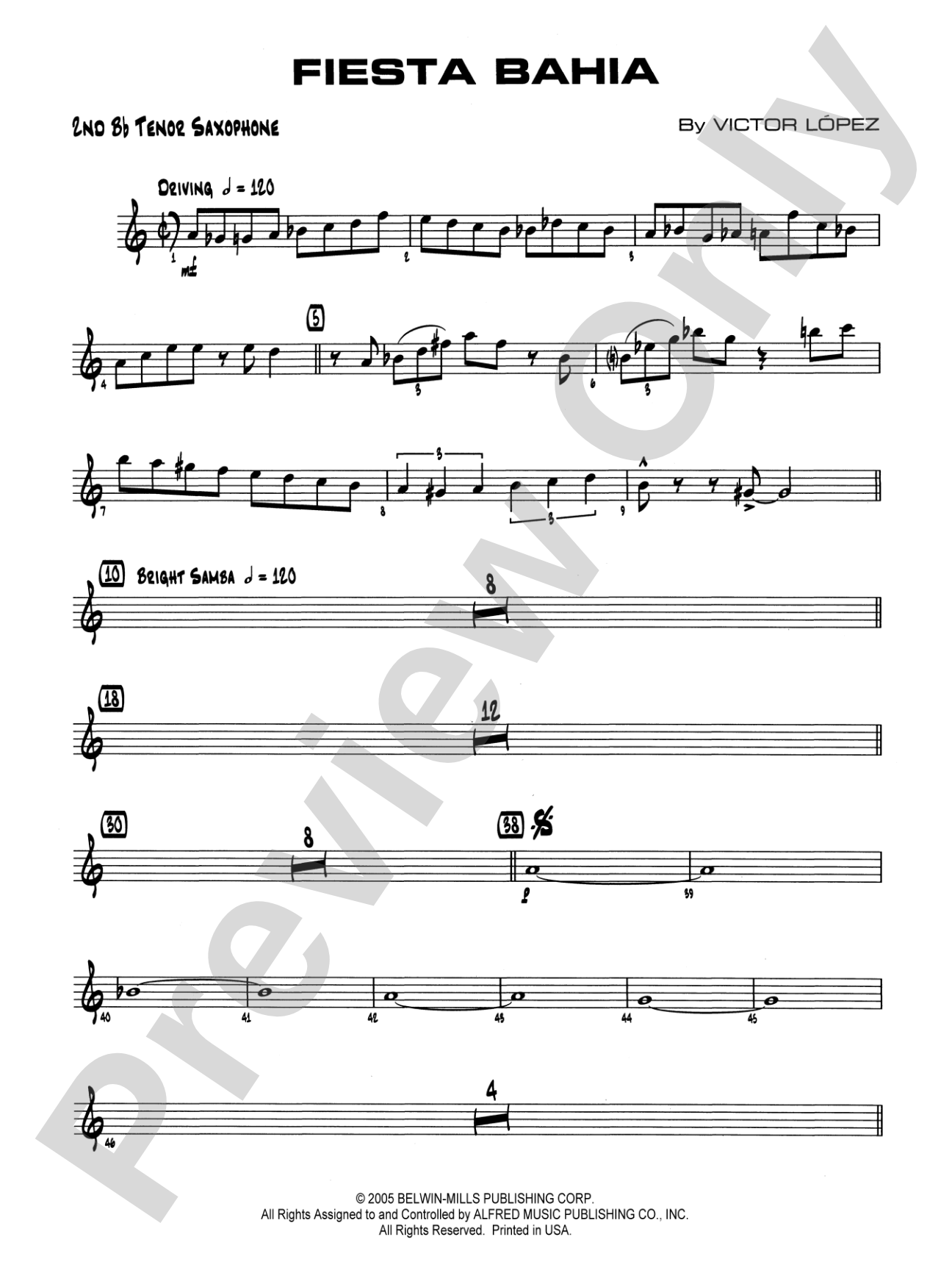Fiesta Bahia: 2nd B-flat Tenor Saxophone