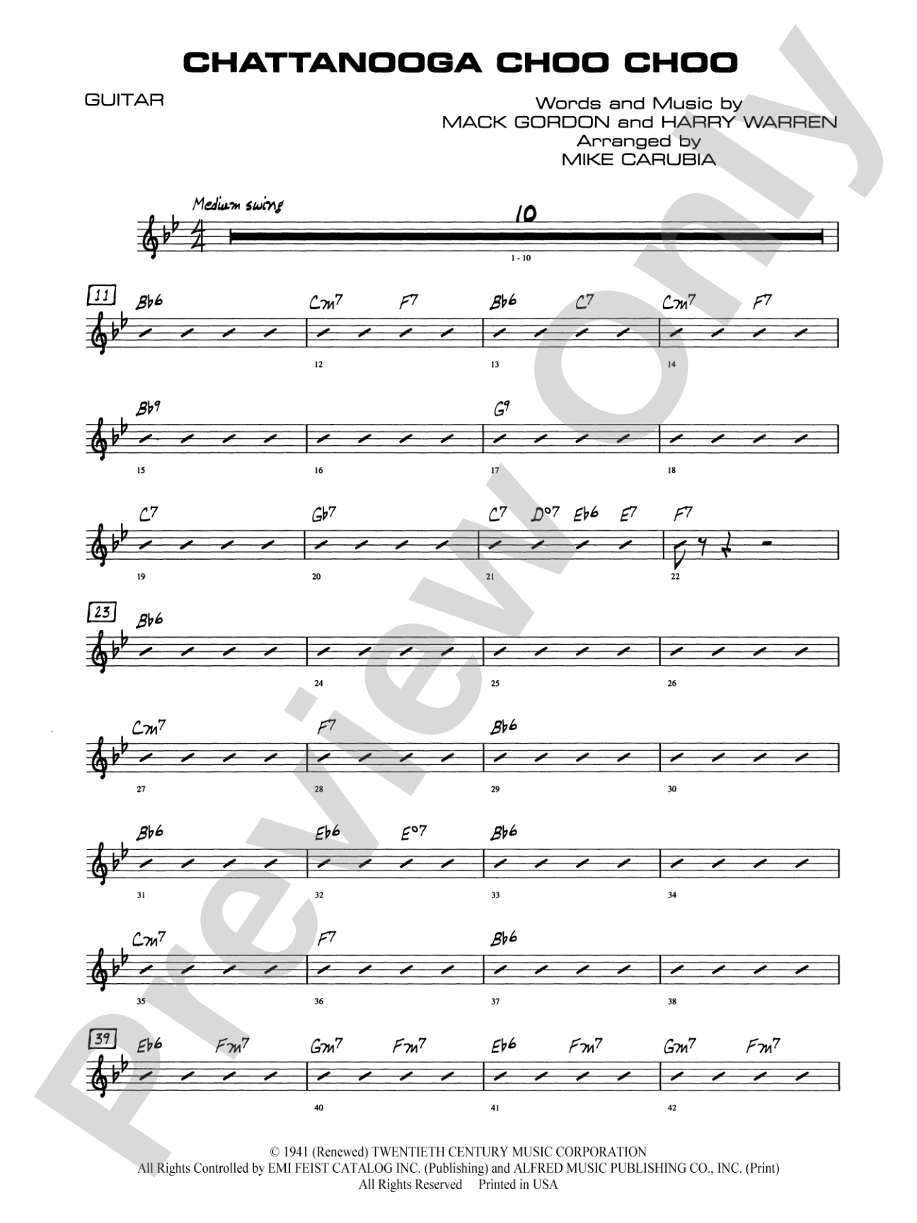 Chattanooga Choo Choo: Guitar