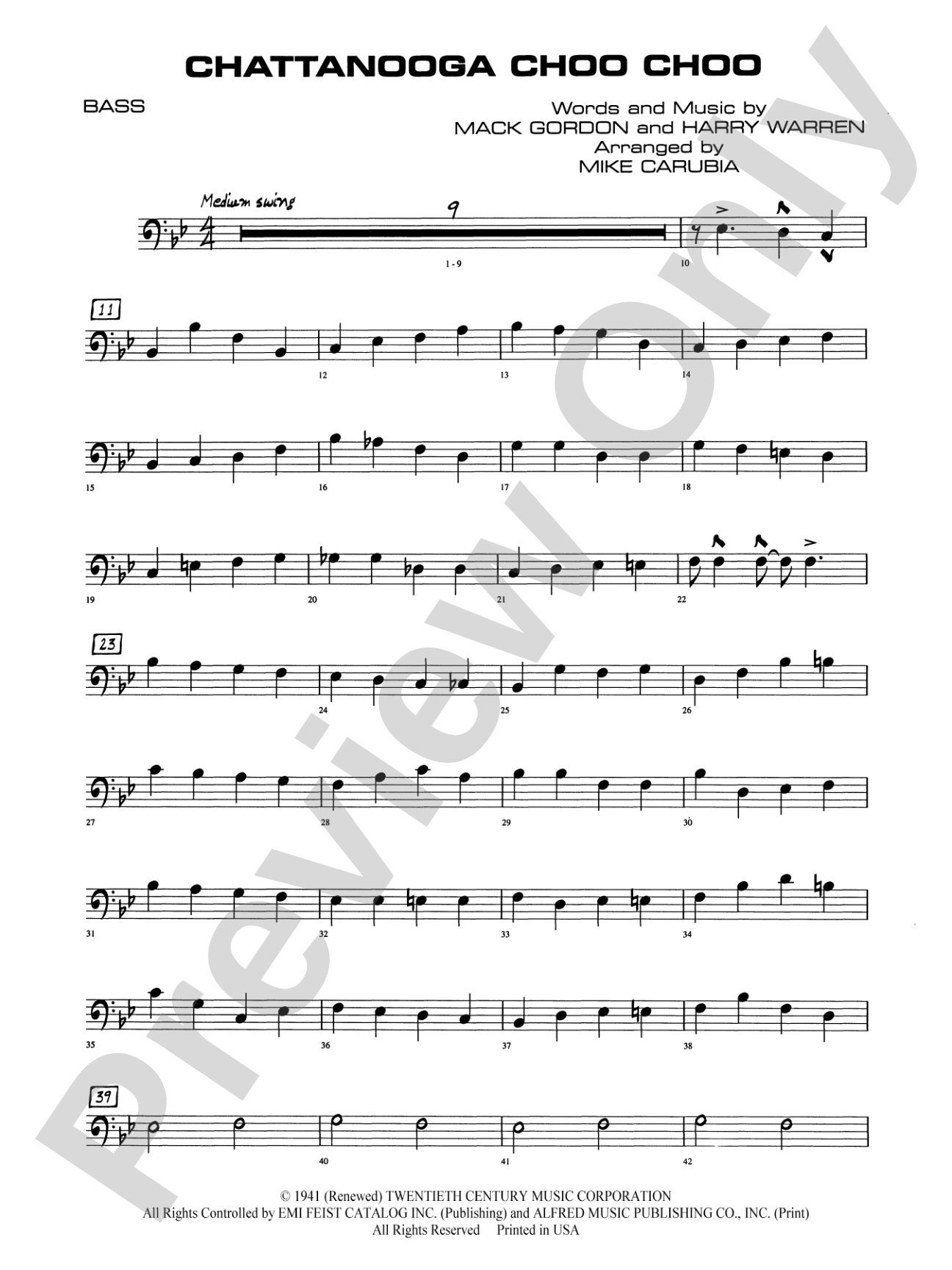 Chattanooga Choo Choo: String Bass