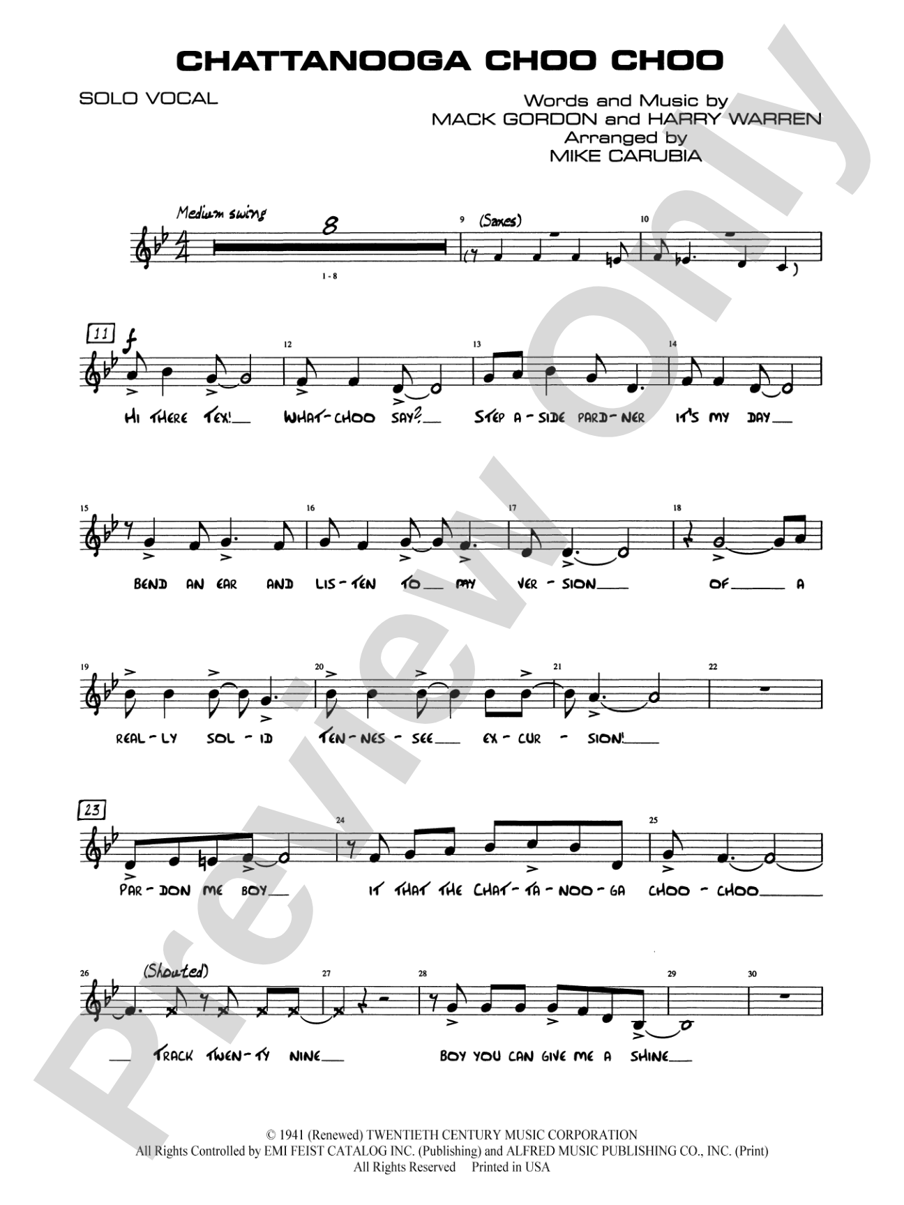 Chattanooga Choo Choo: Solo