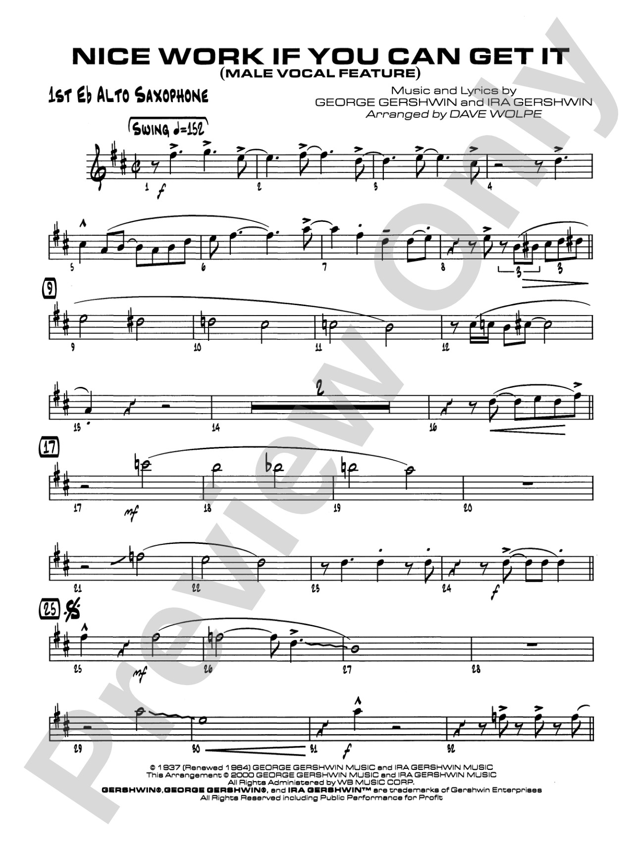 Nice Work If You Can Get It: E-flat Alto Saxophone