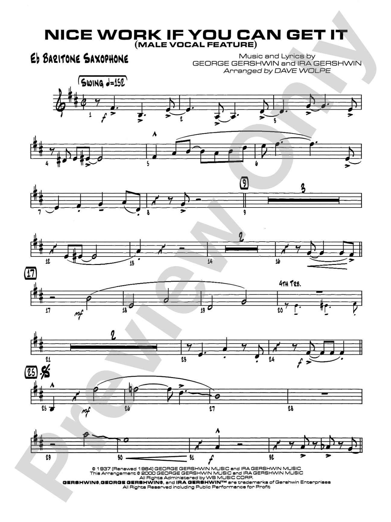 Nice Work If You Can Get It: E-flat Baritone Saxophone