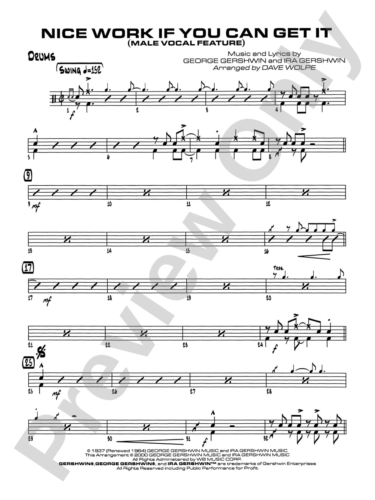Nice Work If You Can Get It: Drums