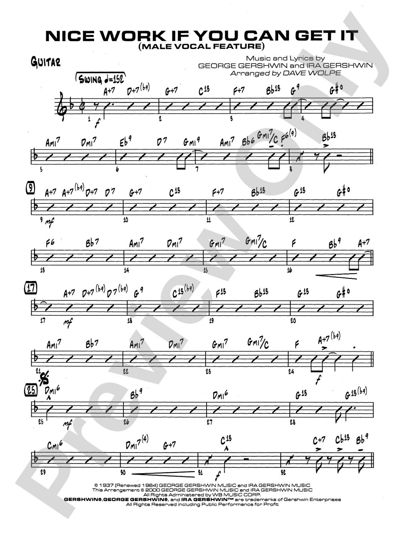 Nice Work If You Can Get It: Guitar