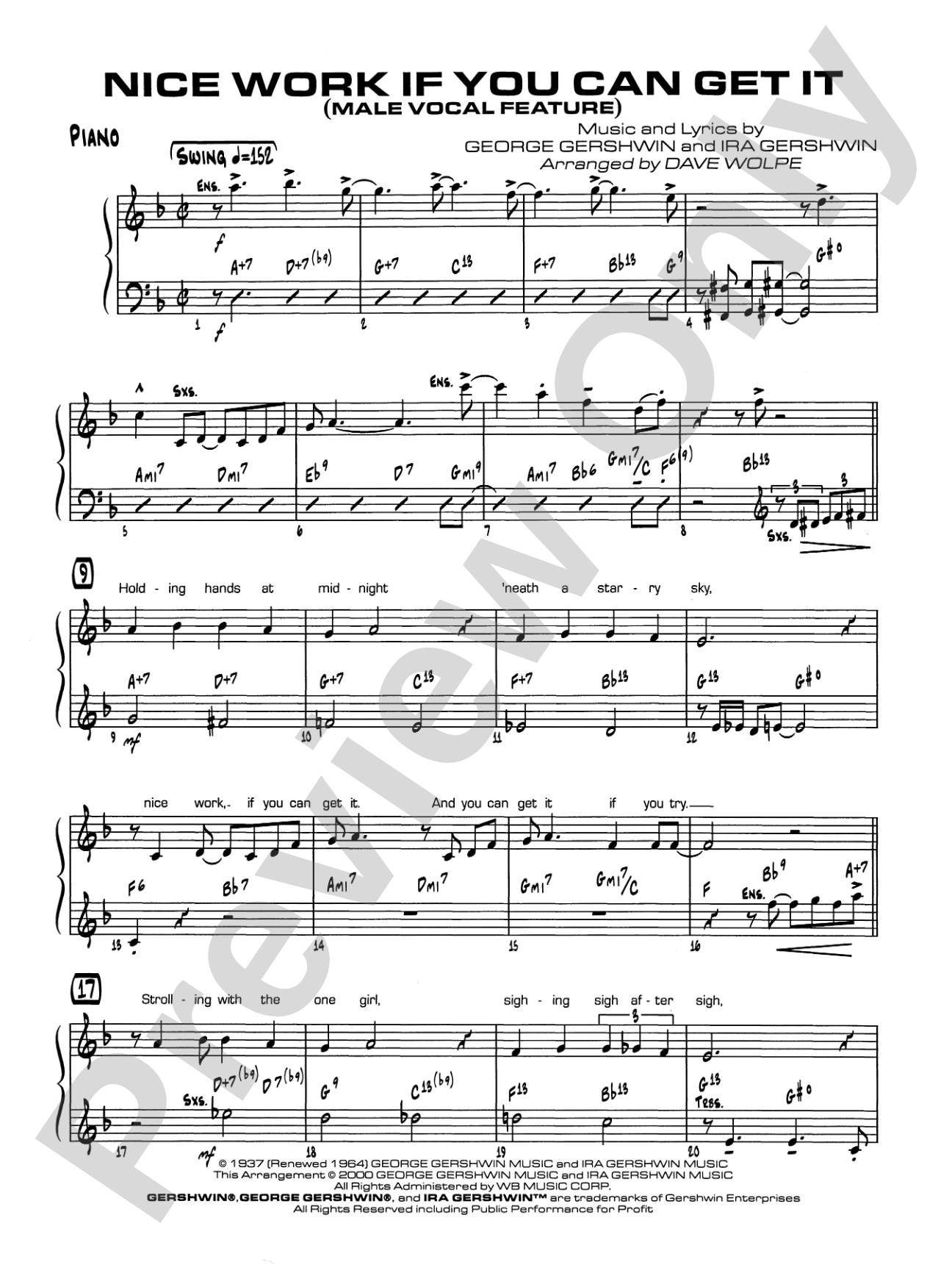 Nice Work If You Can Get It: Piano Accompaniment