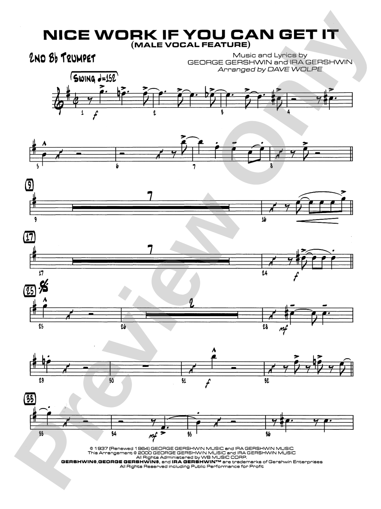 Nice Work If You Can Get It: 2nd B-flat Trumpet