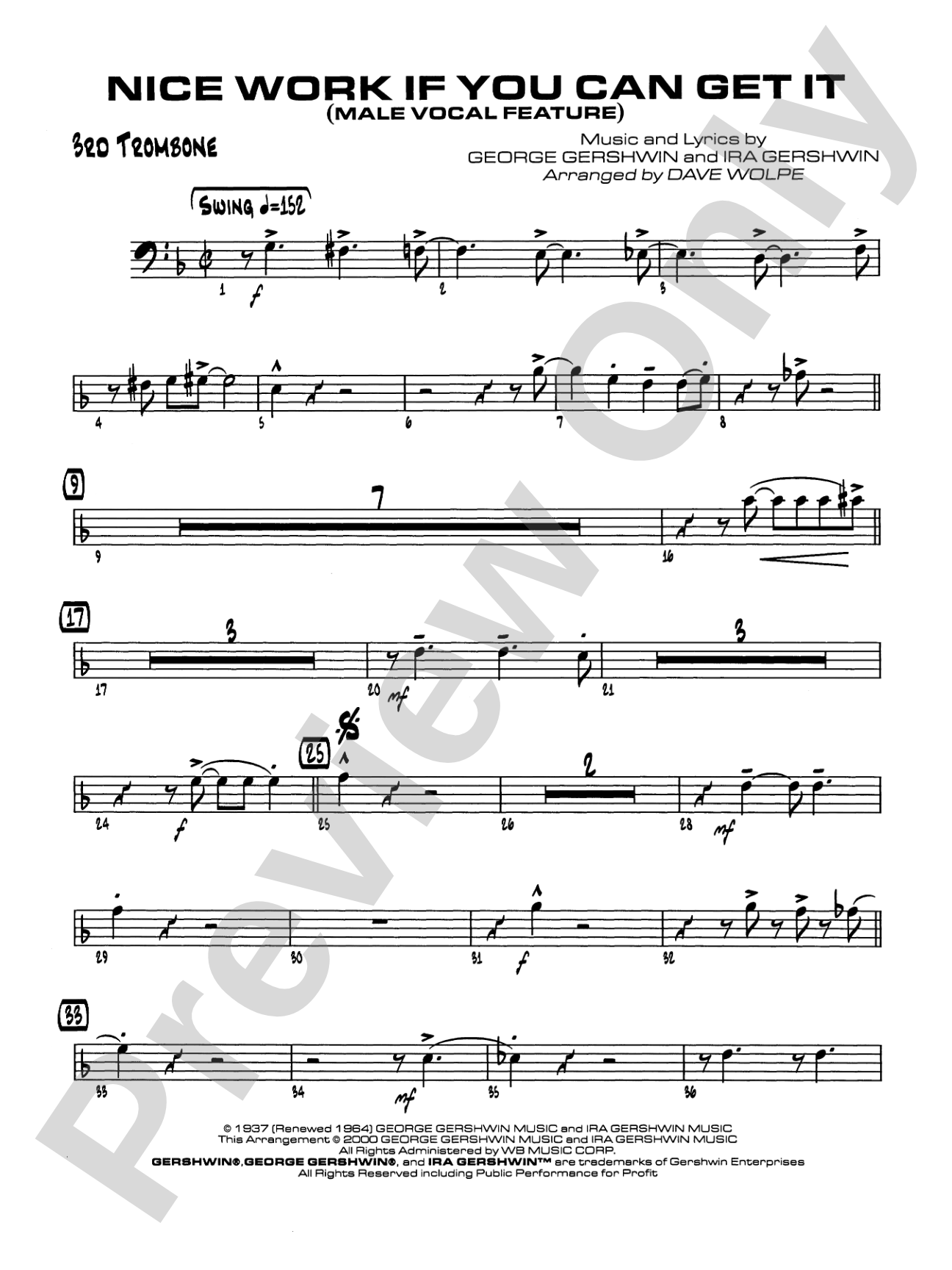 Nice Work If You Can Get It: 3rd Trombone