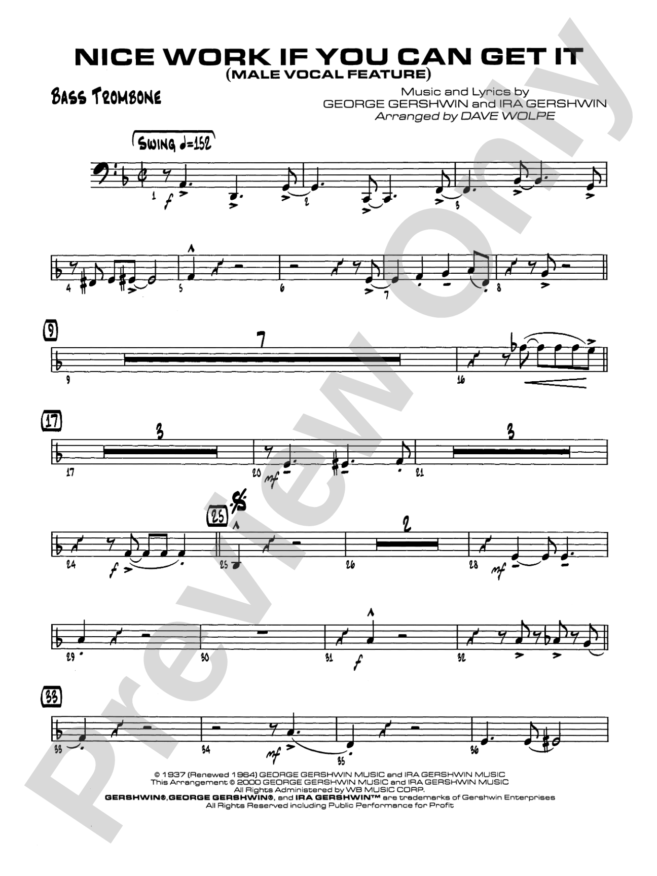 Nice Work If You Can Get It: 4th Trombone