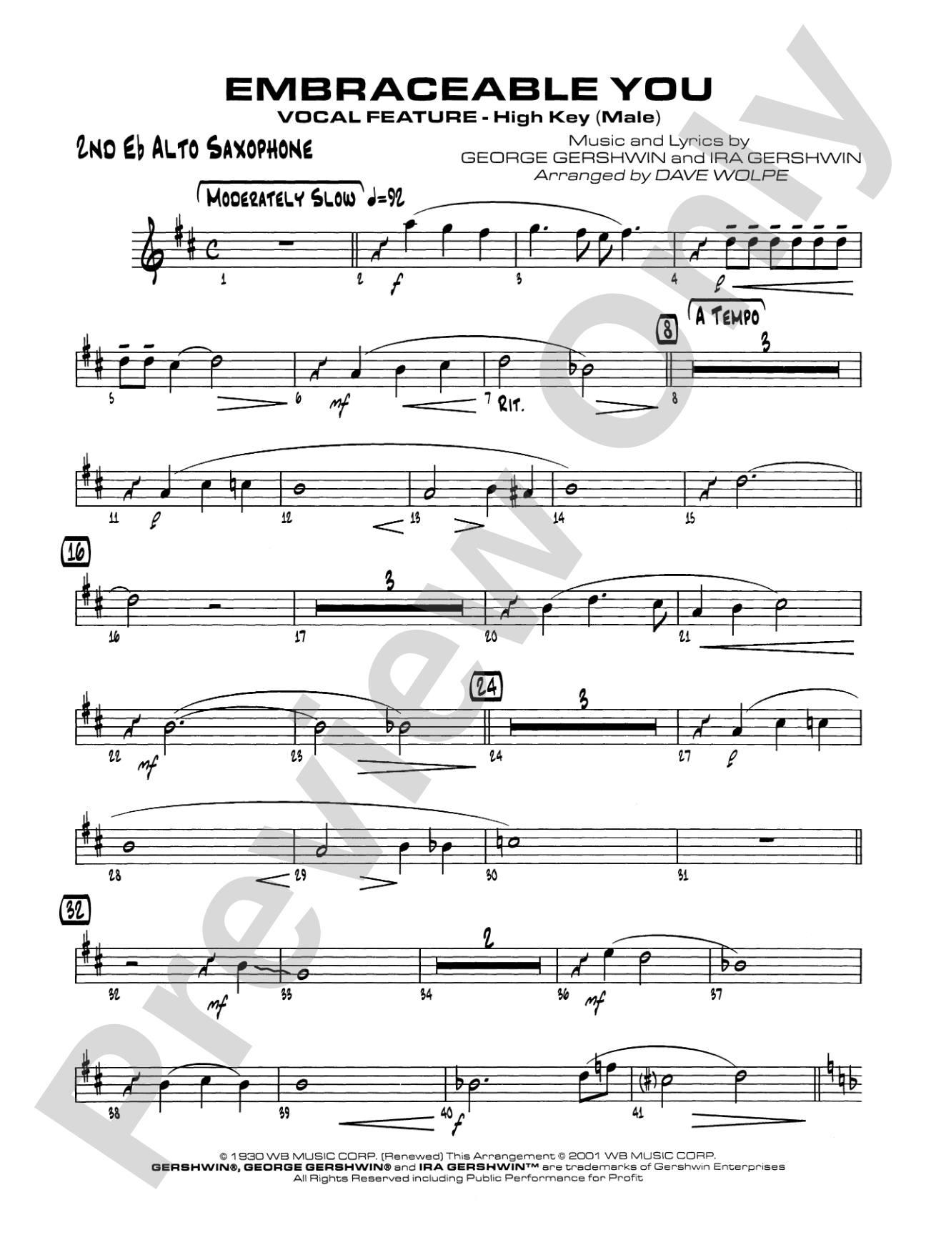 Embraceable You: 2nd E-flat Alto Saxophone