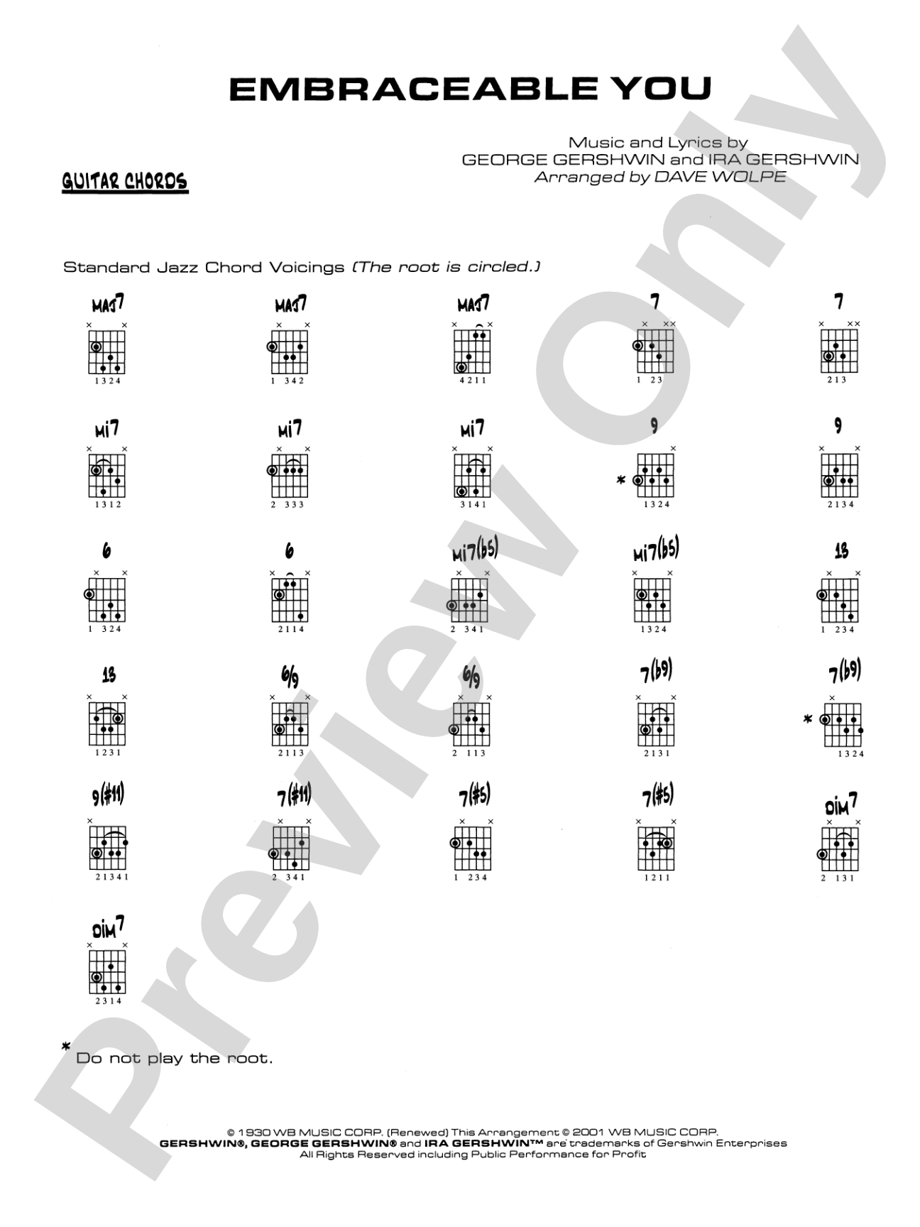 Embraceable You: Guitar Chords