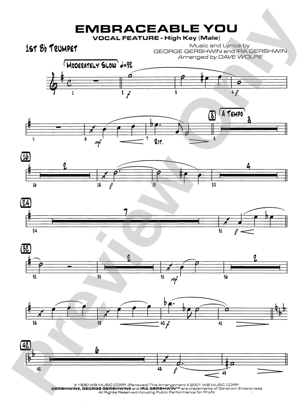 Embraceable You: 1st B-flat Trumpet