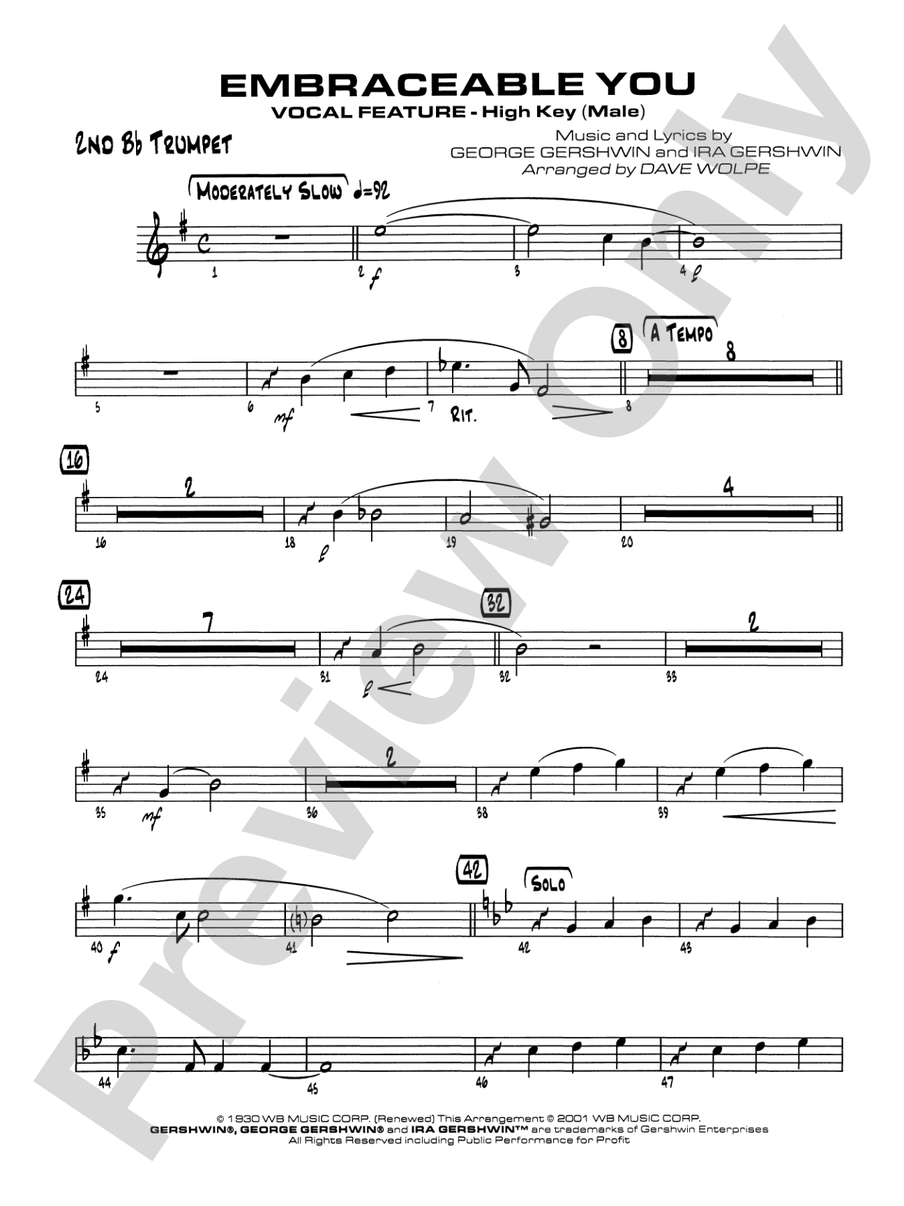 Embraceable You: 2nd B-flat Trumpet