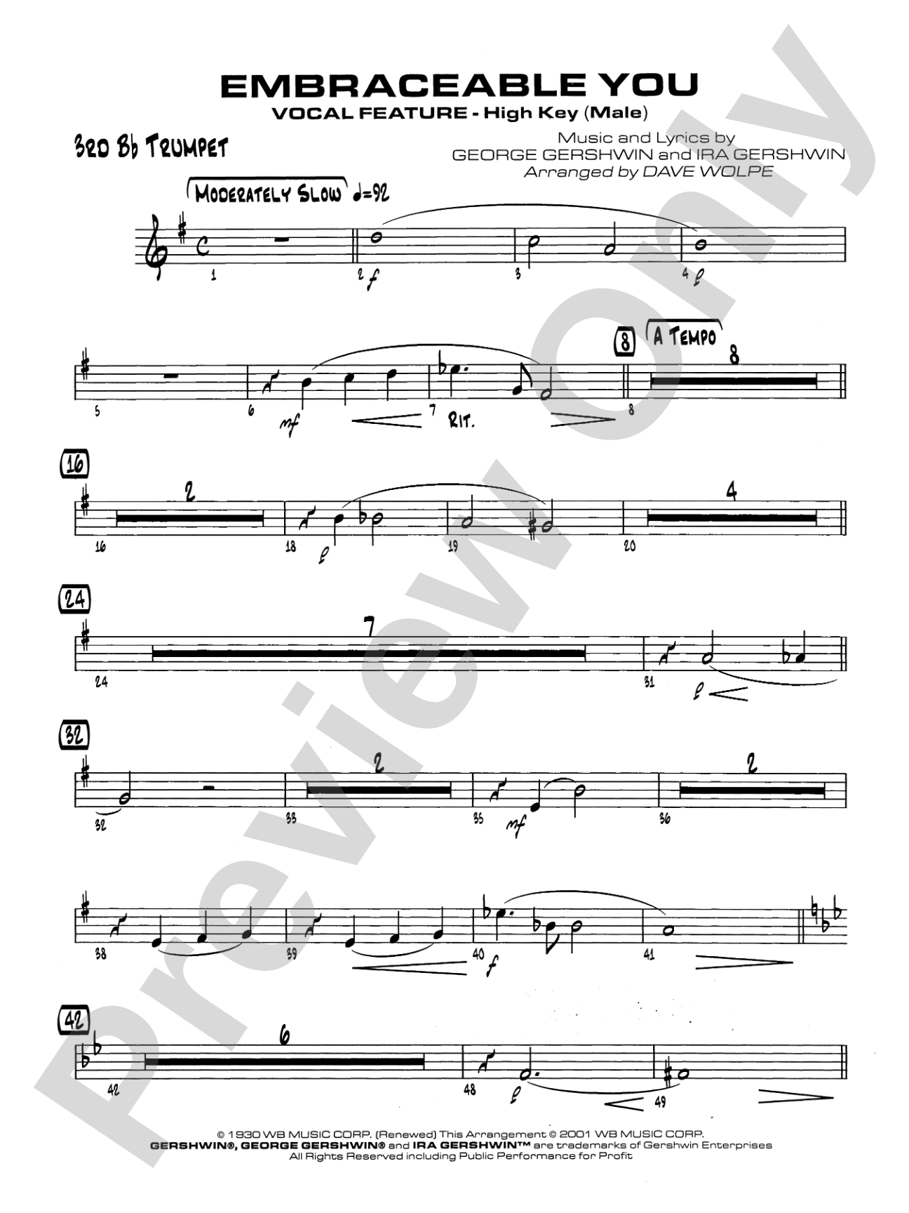 Embraceable You: 3rd B-flat Trumpet