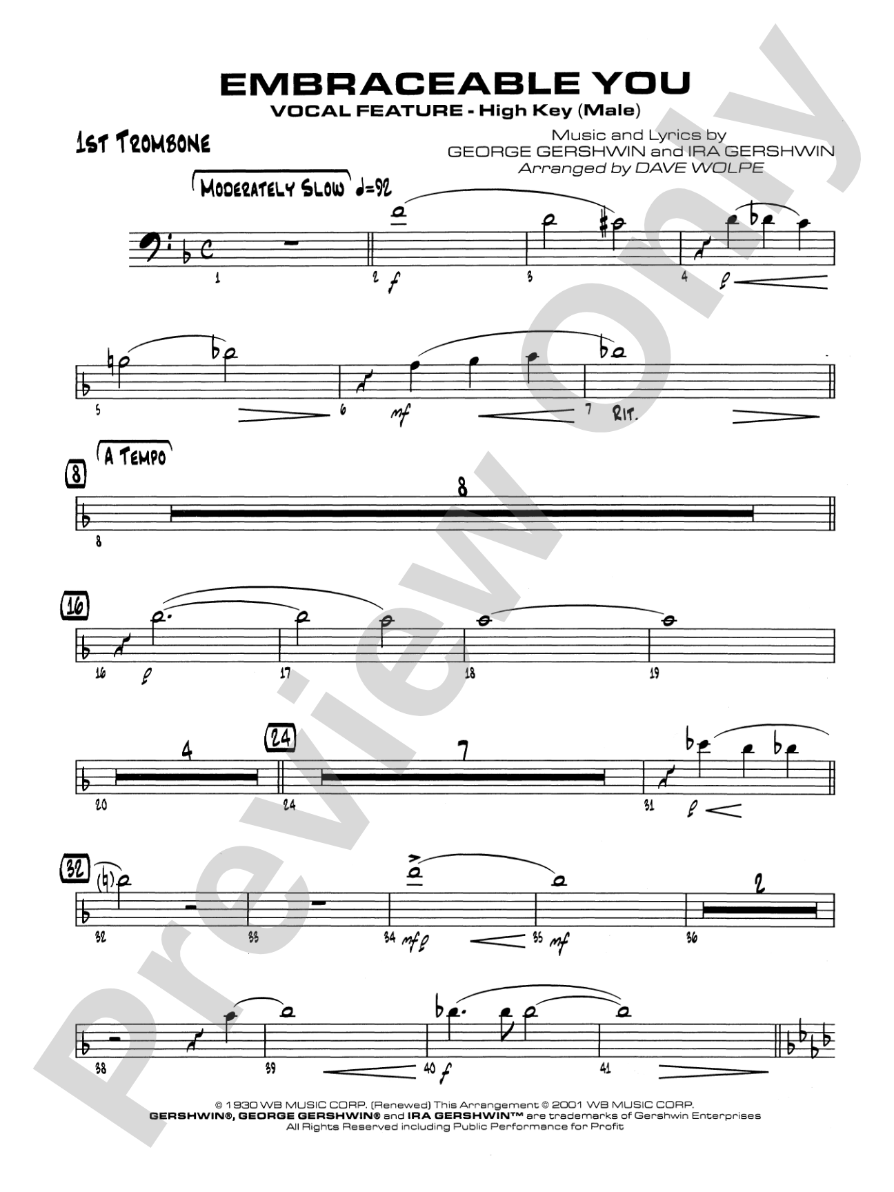 Embraceable You: 1st Trombone
