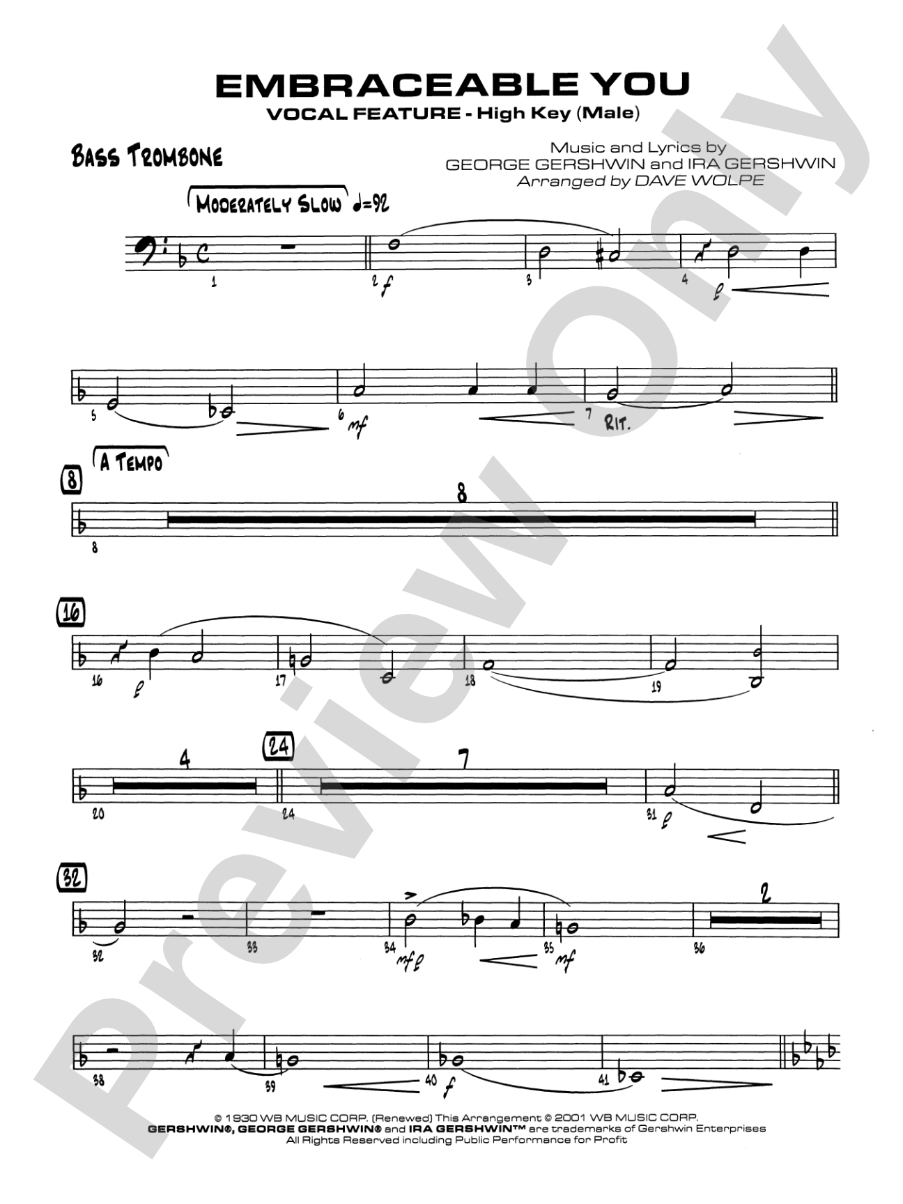 Embraceable You: 4th Trombone
