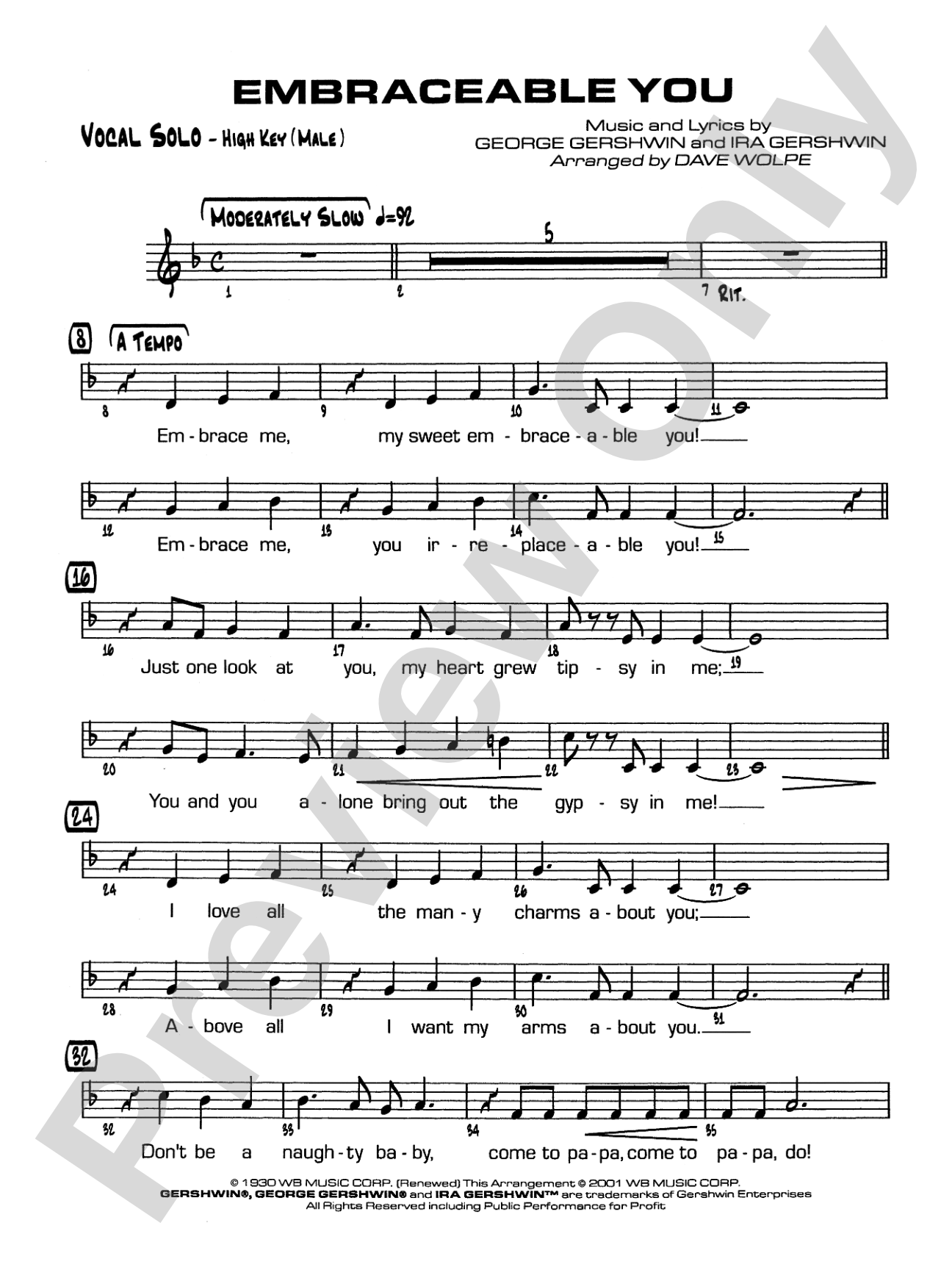 Embraceable You: Vocal Solo
