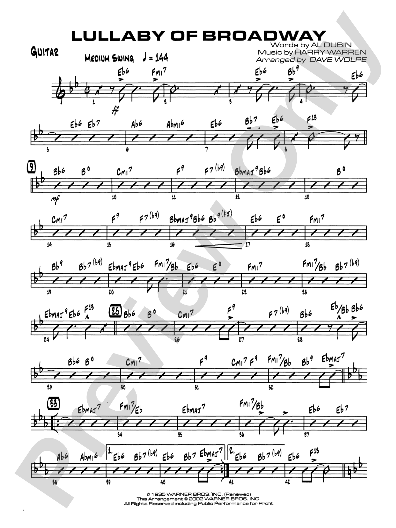 Lullaby of Broadway: Guitar