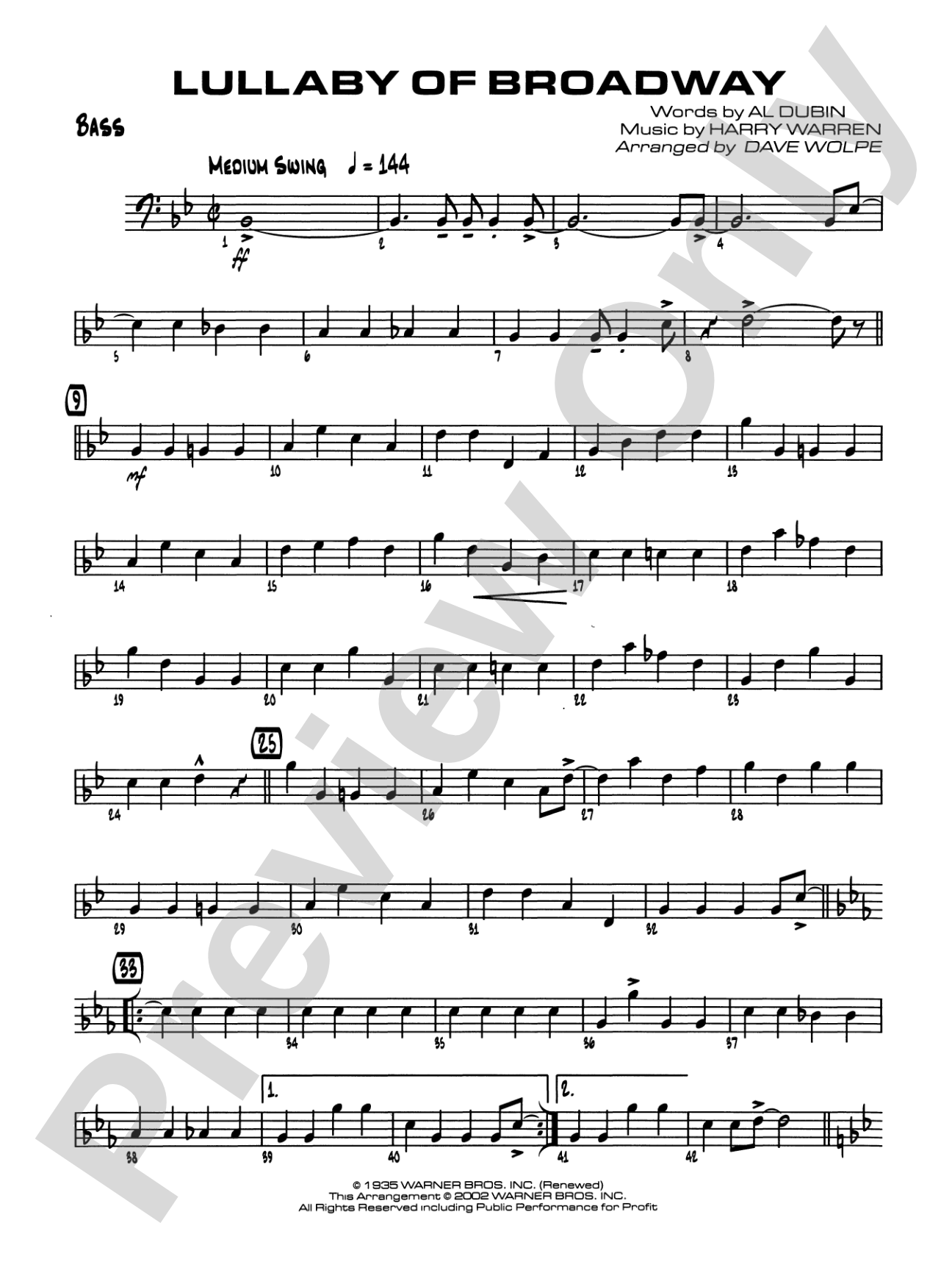 Lullaby of Broadway: String Bass