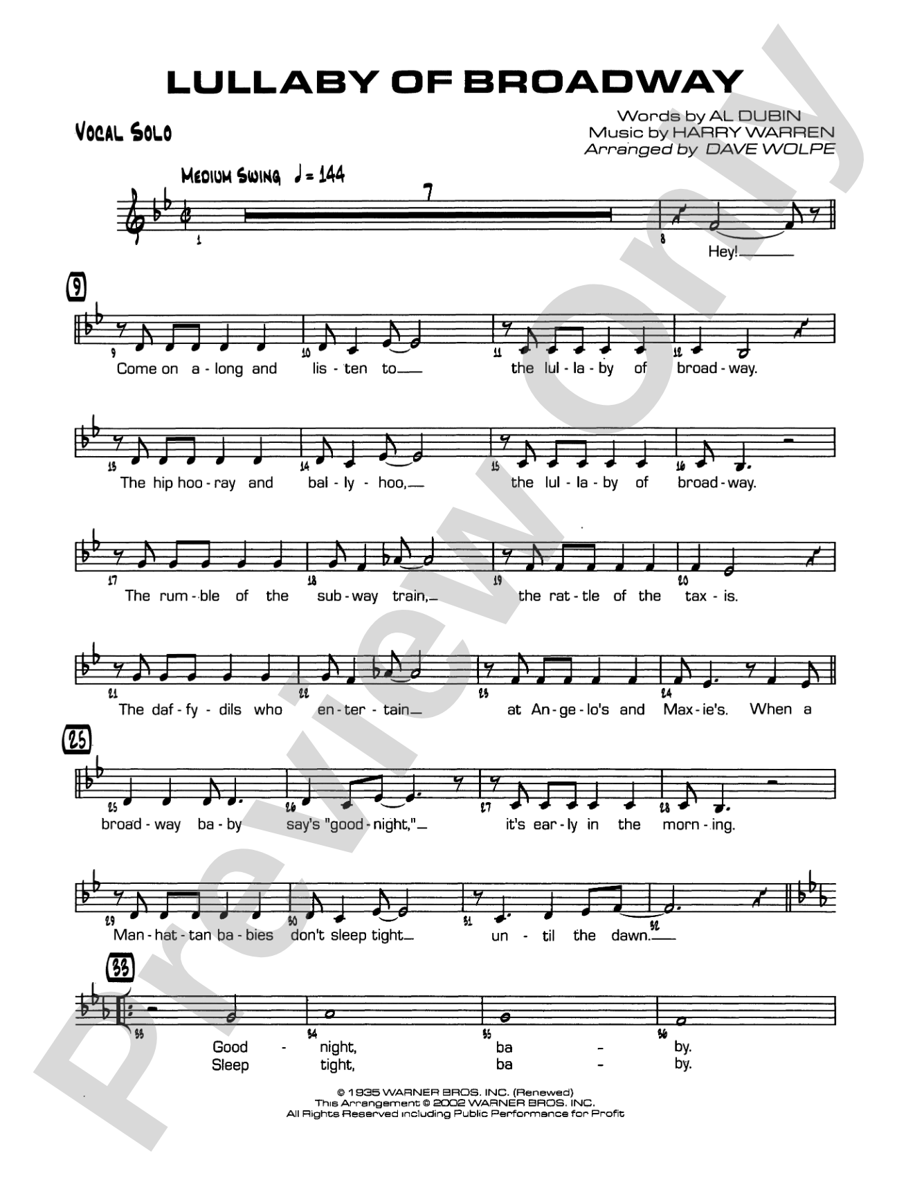 Lullaby of Broadway: Vocal Solo