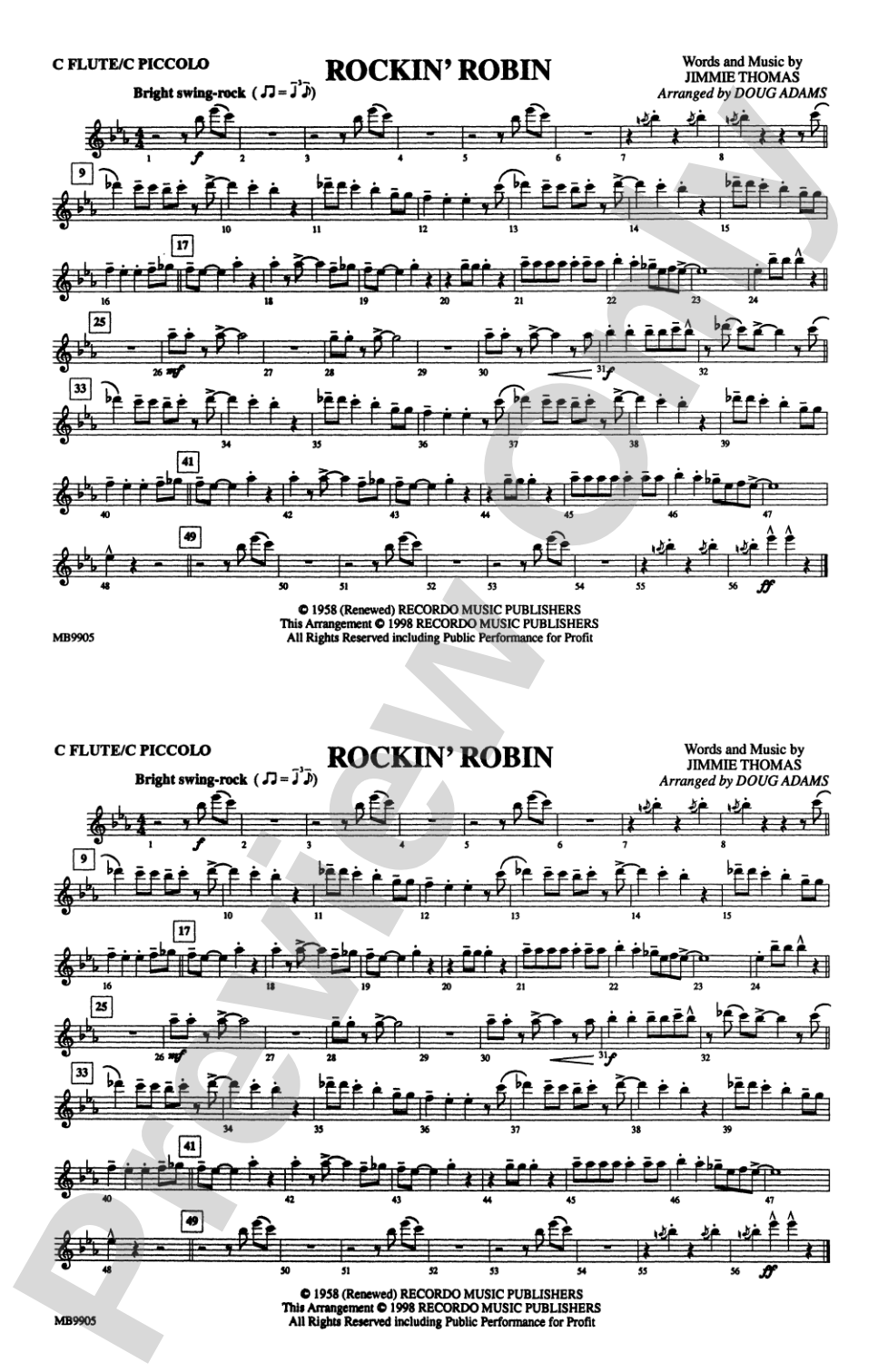 Rockin' Robin: Flute