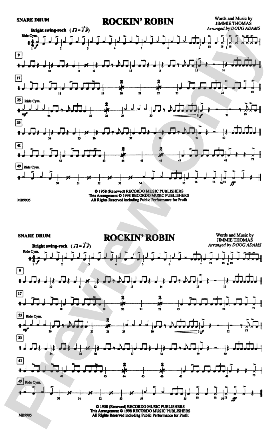 Rockin' Robin: Snare Drum