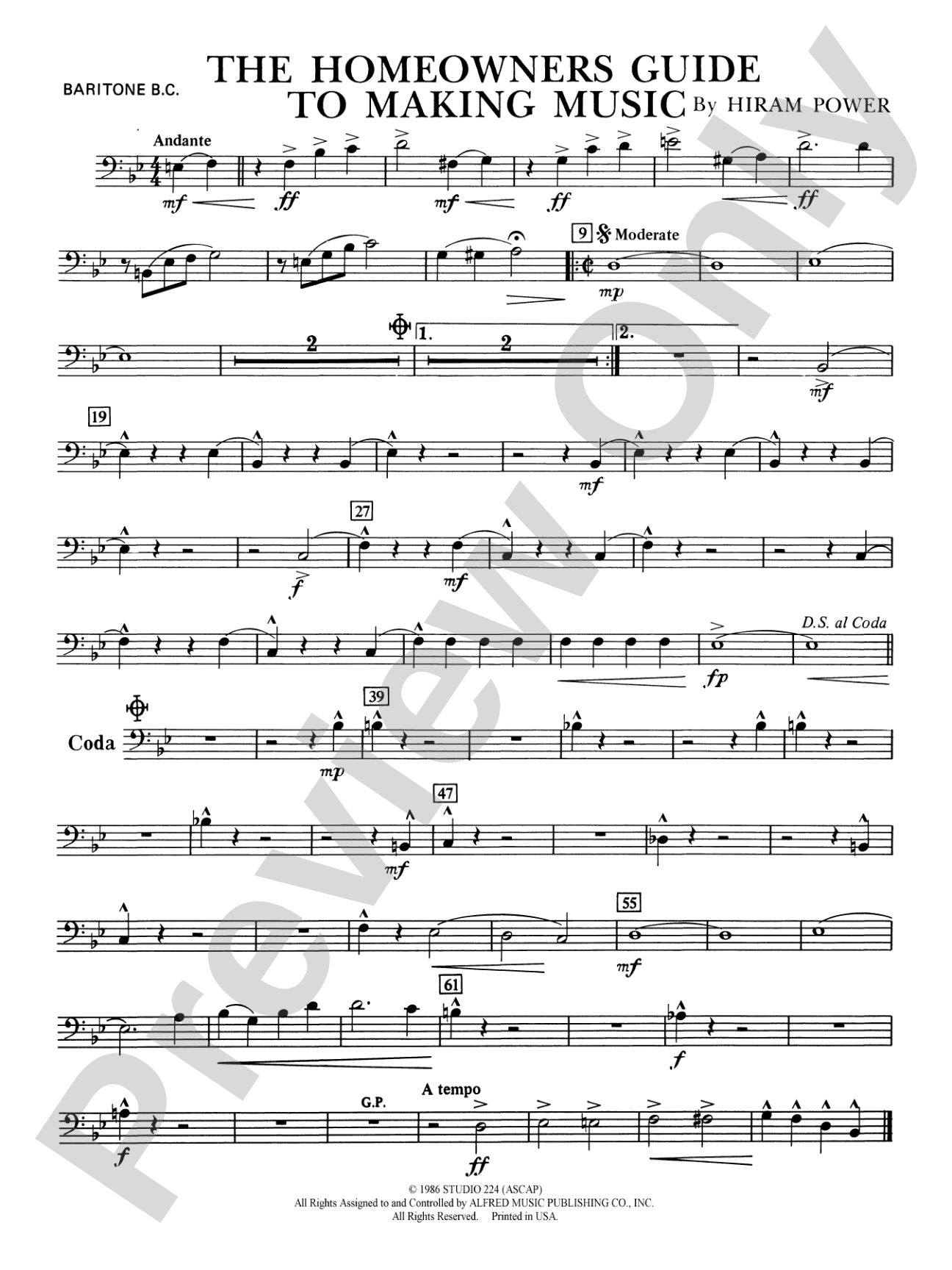 The Homeowners Guide to Making Music: Baritone B.C.