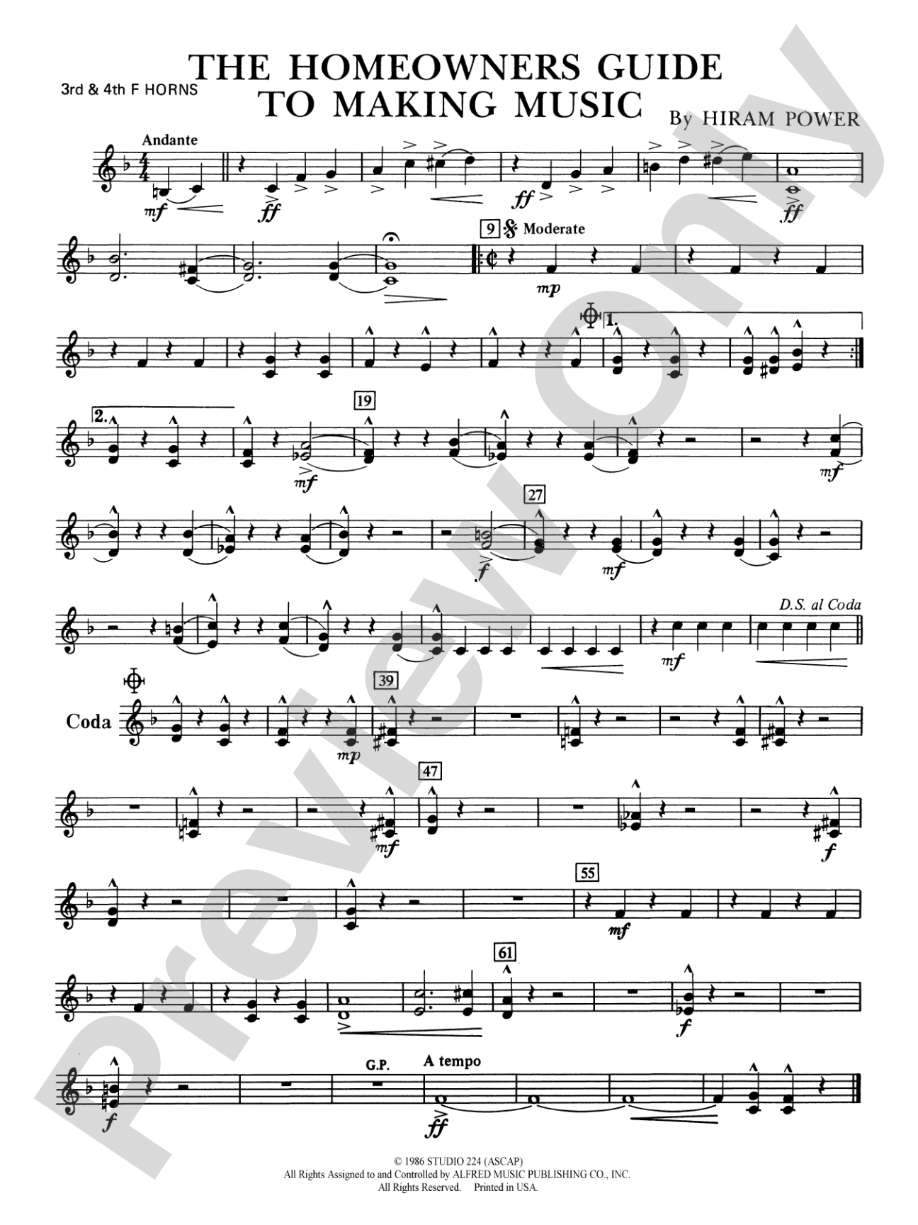 The Homeowners Guide to Making Music: 3rd & 4th F Horns