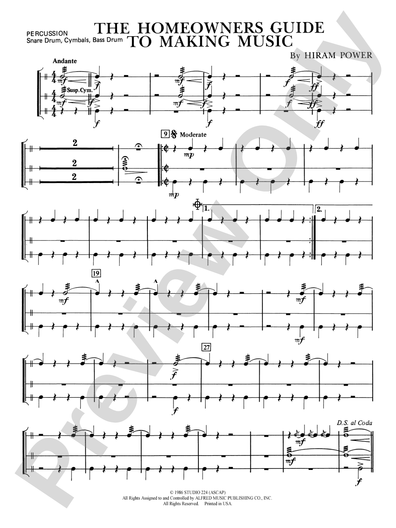 The Homeowners Guide to Making Music: 1st Percussion
