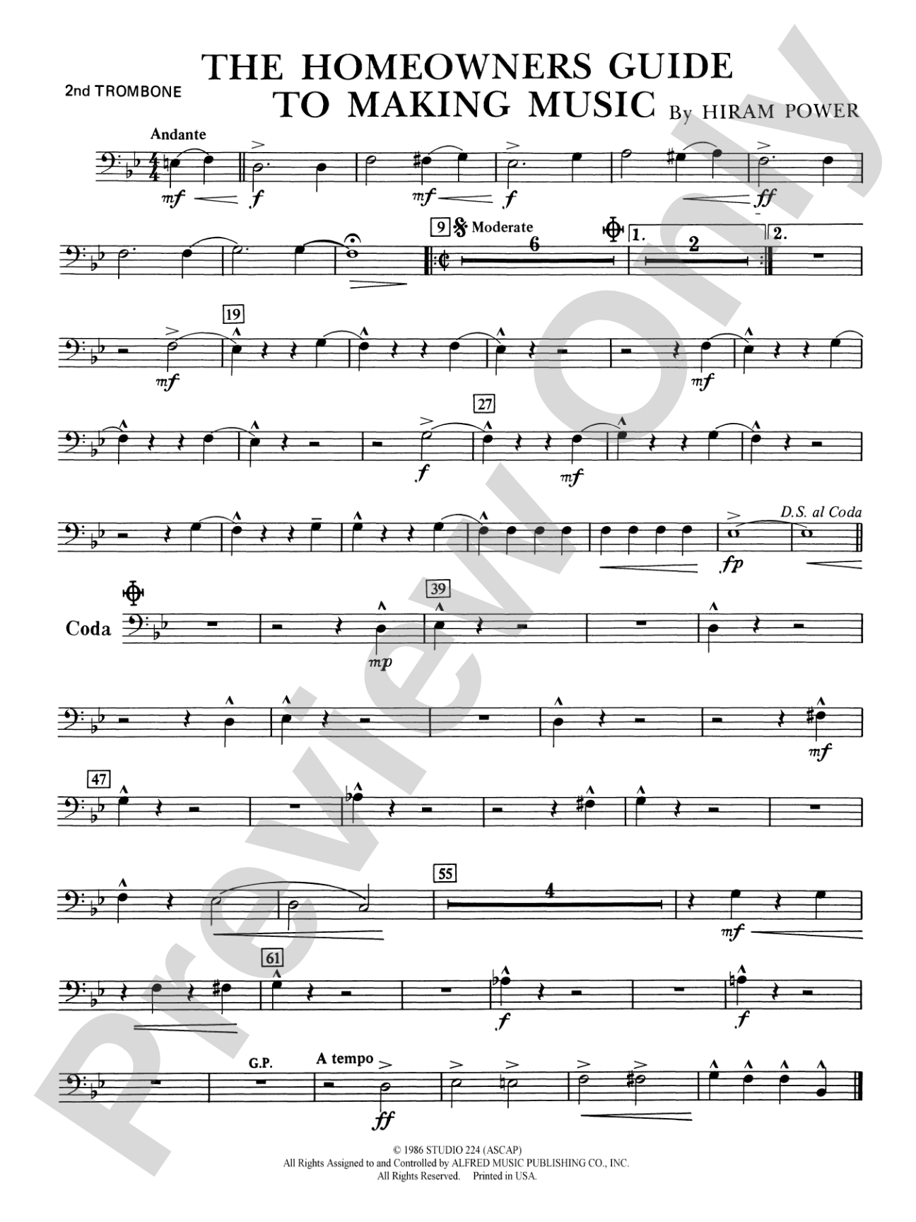 The Homeowners Guide to Making Music: 2nd Trombone