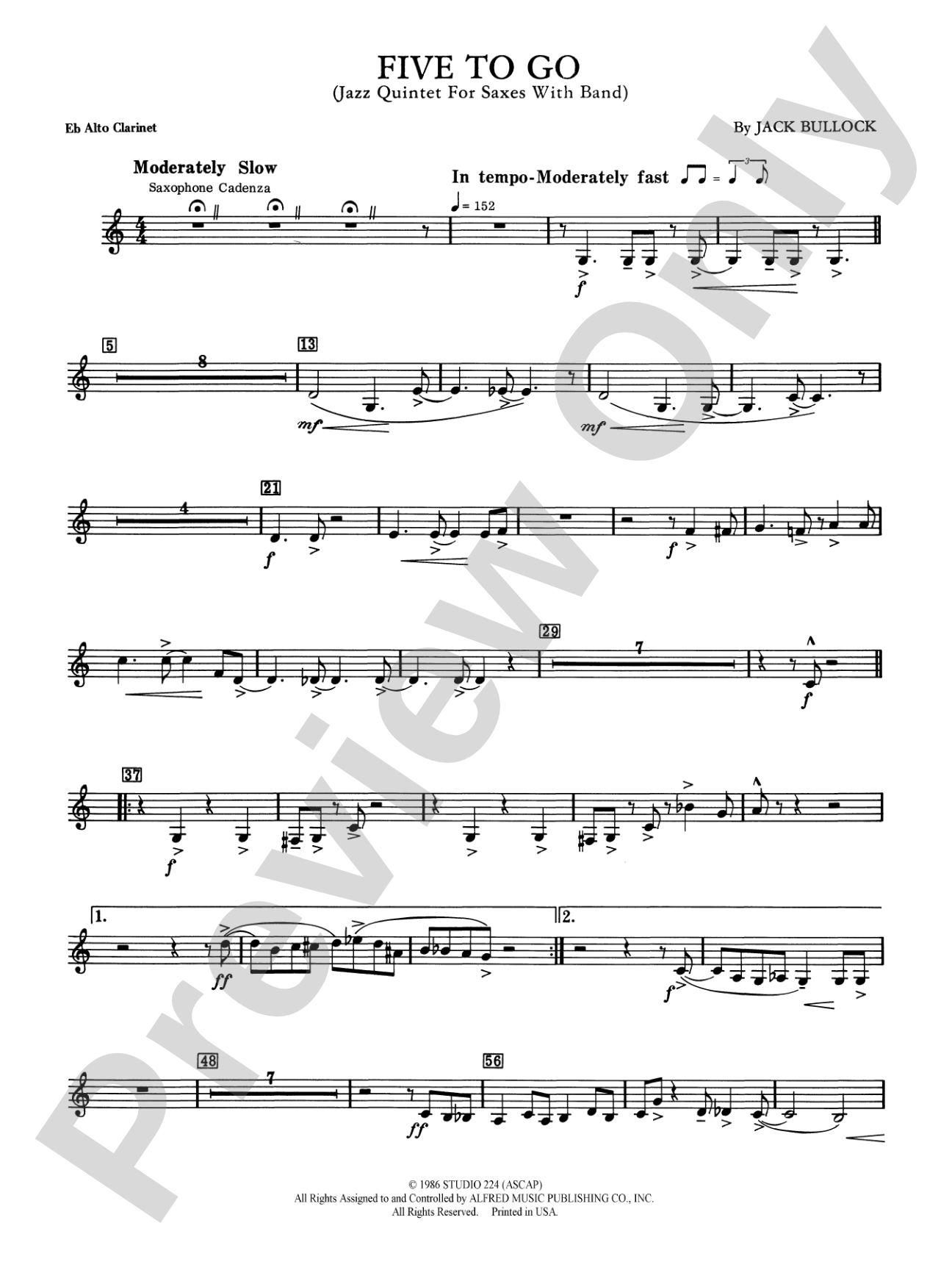 Five to Go: E-flat Alto Clarinet