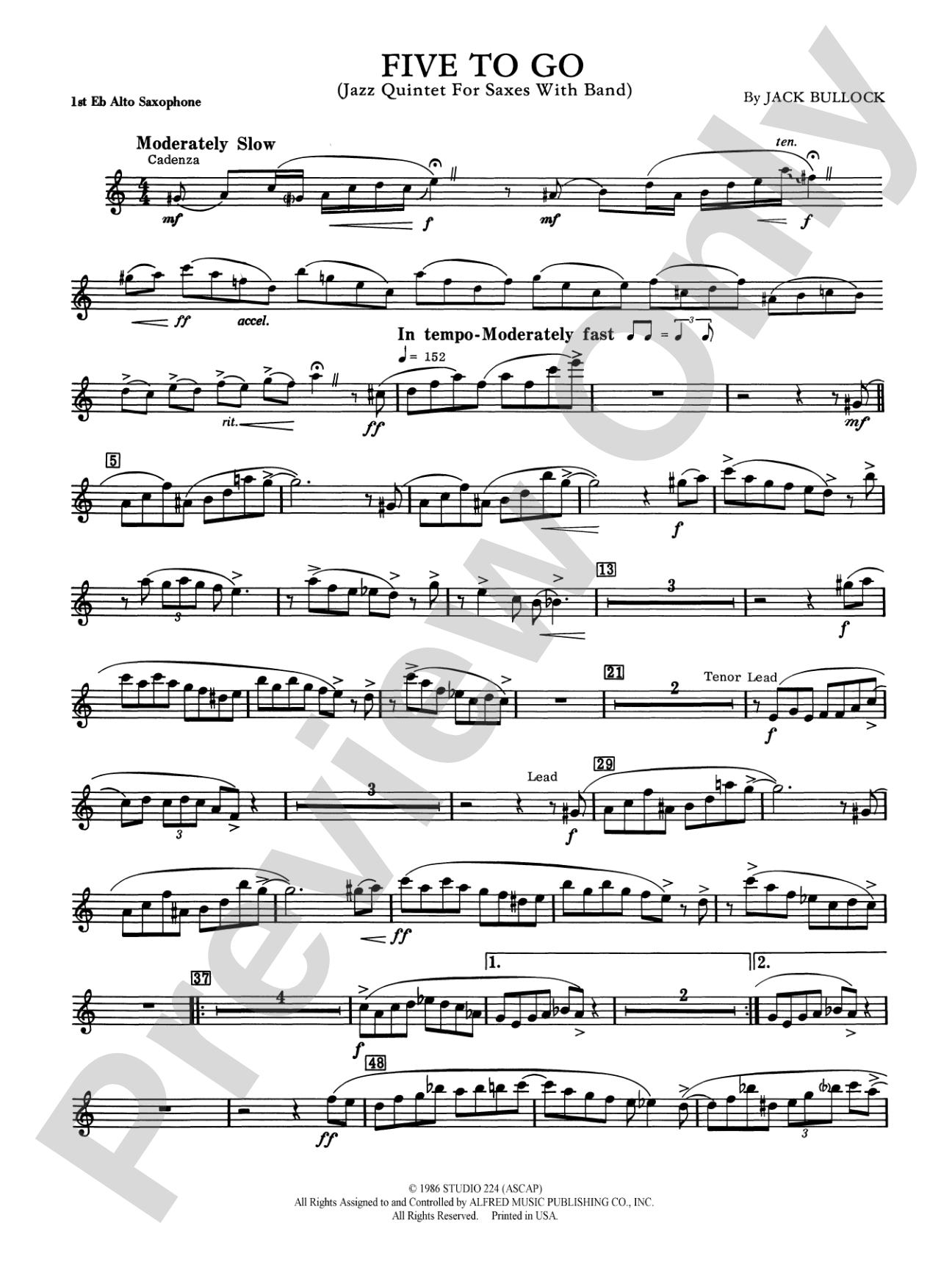Five to Go: E-flat Alto Saxophone