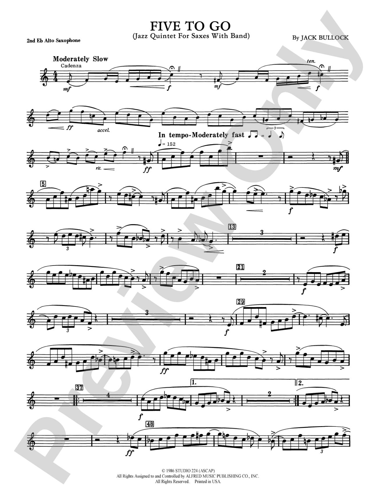 Five to Go: 2nd E-flat Alto Saxophone