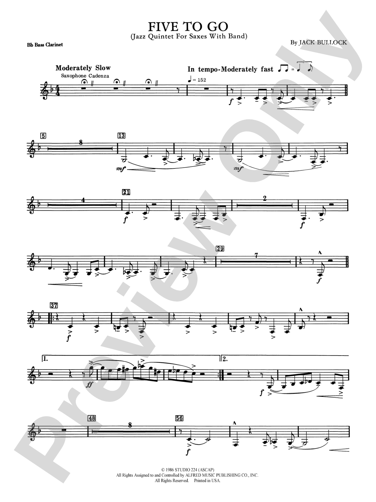 Five to Go: B-flat Bass Clarinet