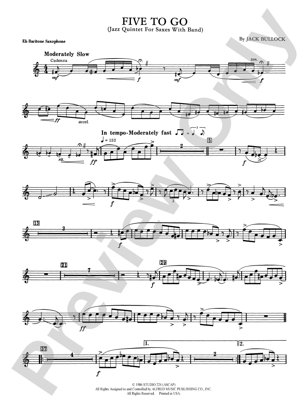 Five to Go: E-flat Baritone Saxophone