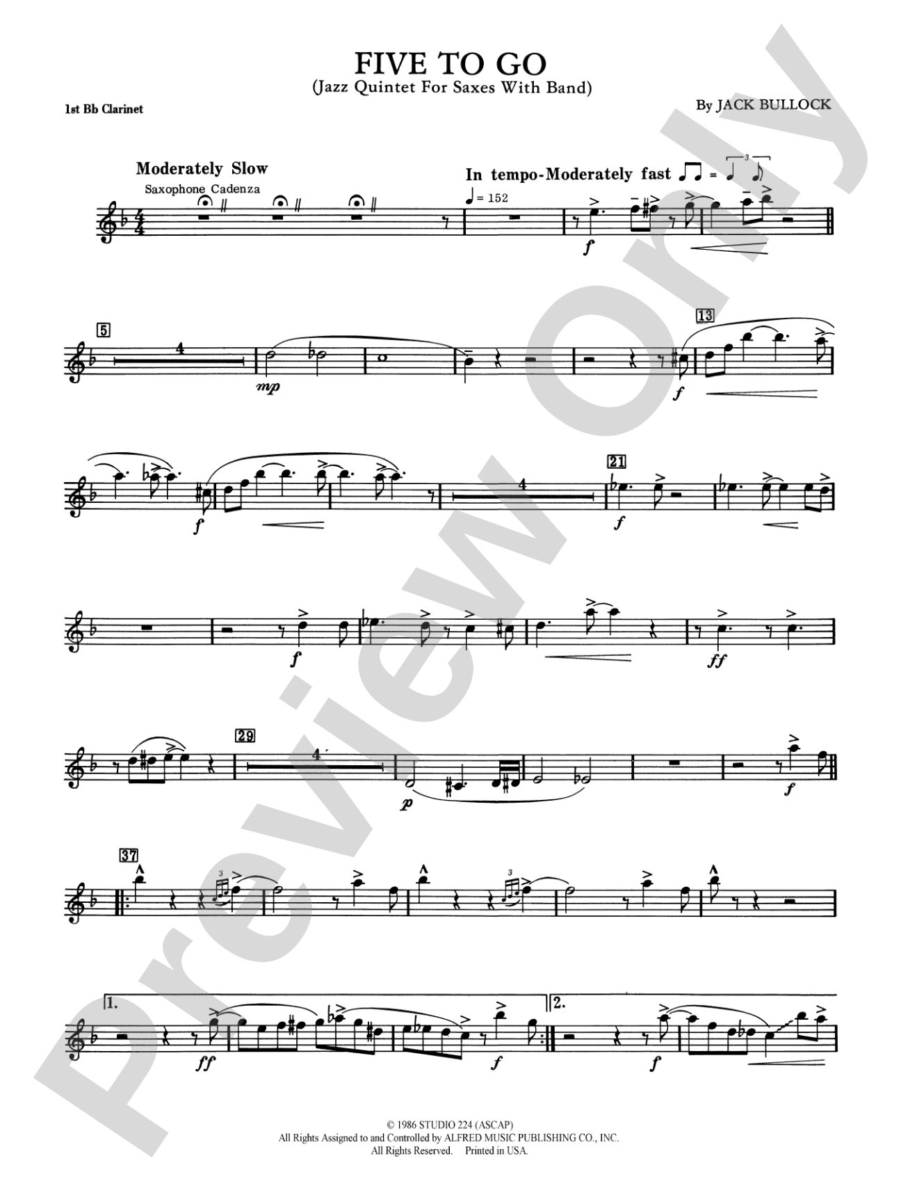 Five to Go: 1st B-flat Clarinet
