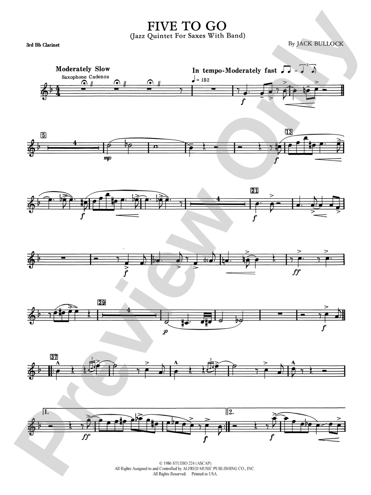 Five to Go: 3rd B-flat Clarinet