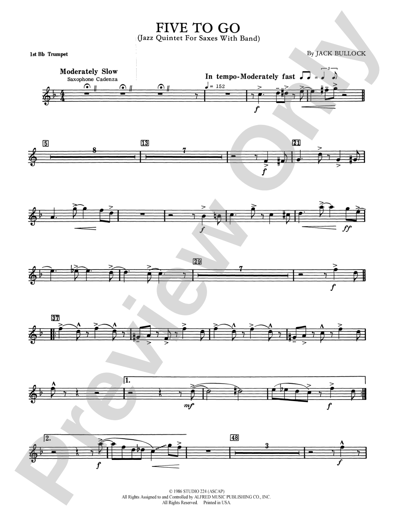 Five to Go: 1st B-flat Trumpet