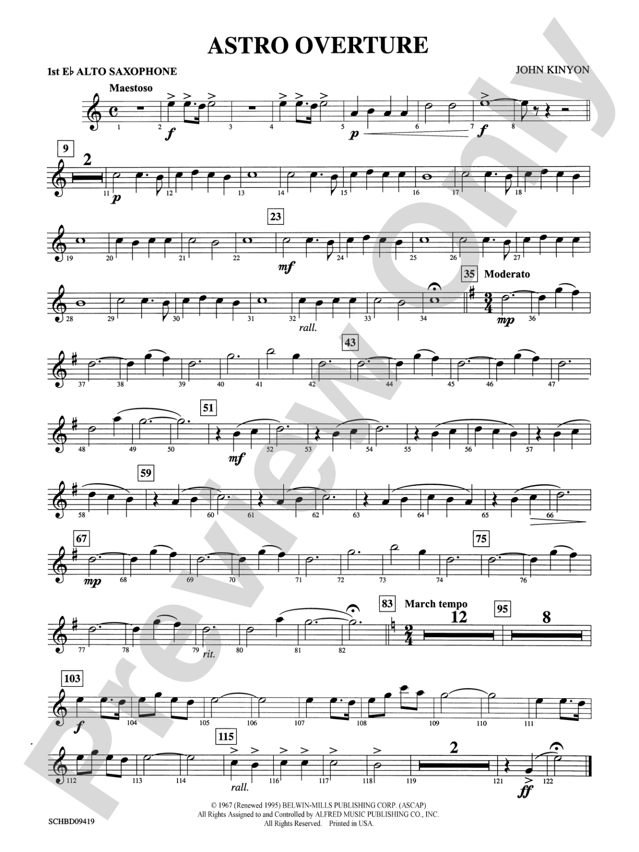 Astro Overture: E-flat Alto Saxophone