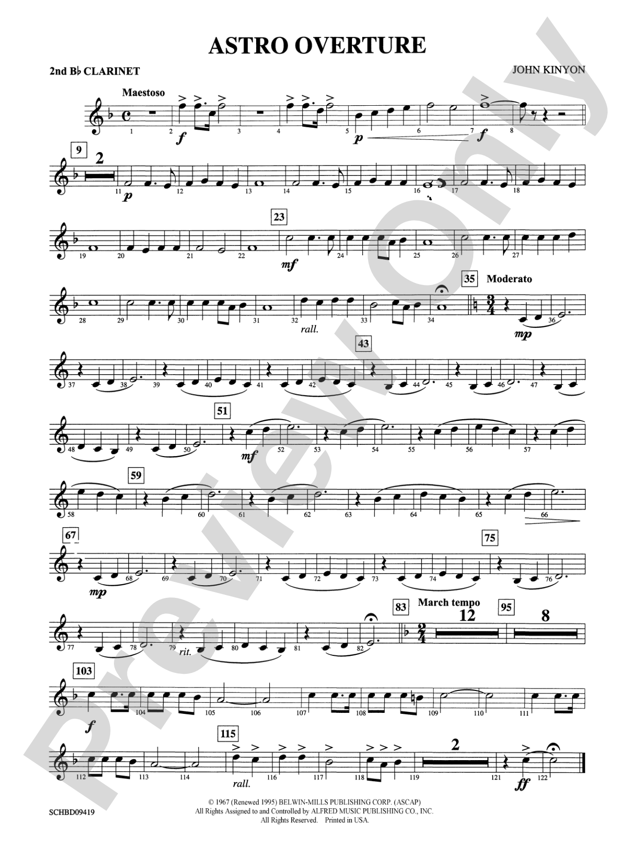 Astro Overture: 2nd B-flat Clarinet