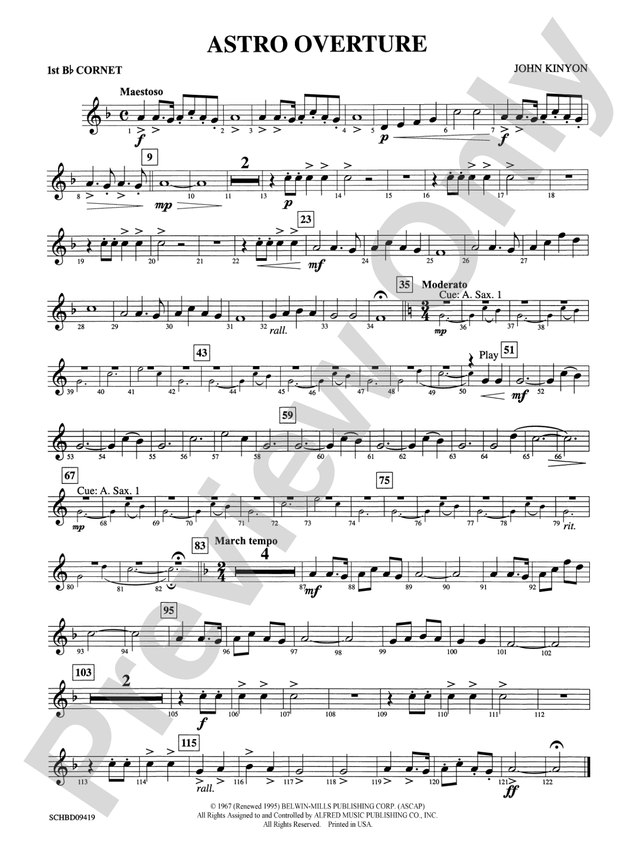 Astro Overture: 1st B-flat Cornet
