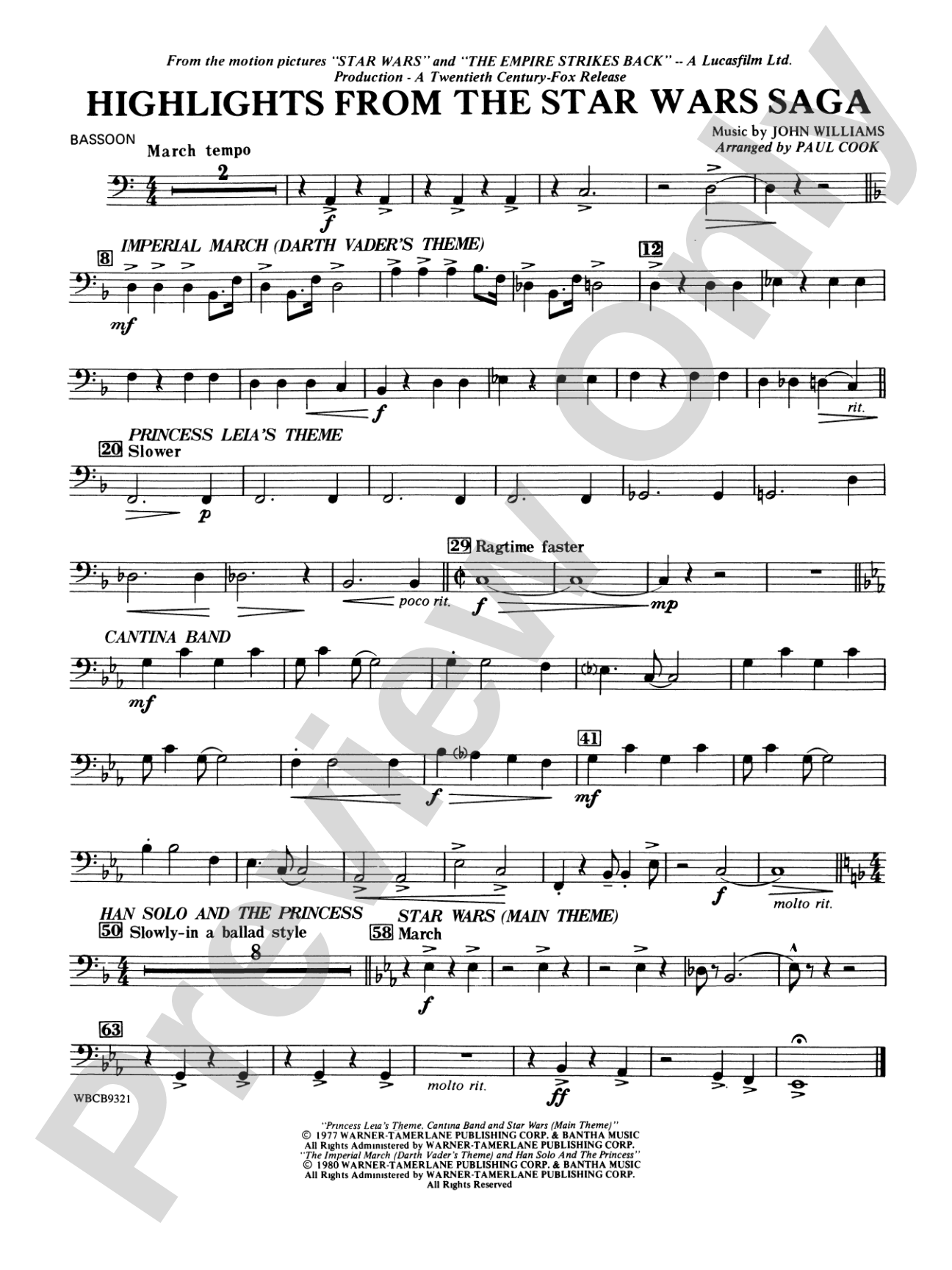 Star Wars® Saga, Highlights from the: Bassoon
