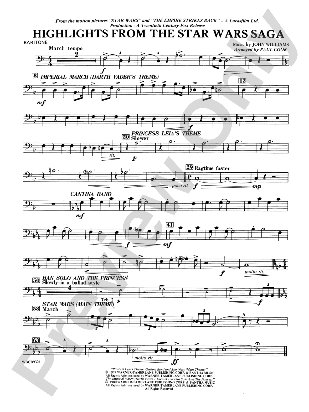 Star Wars® Saga, Highlights from the: Baritone B.C.