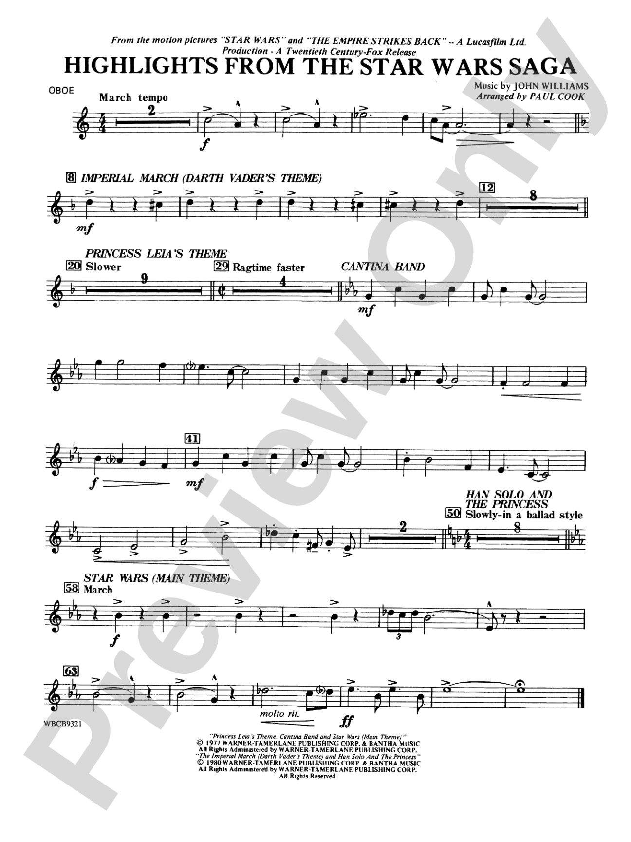 Star Wars® Saga, Highlights from the: Oboe