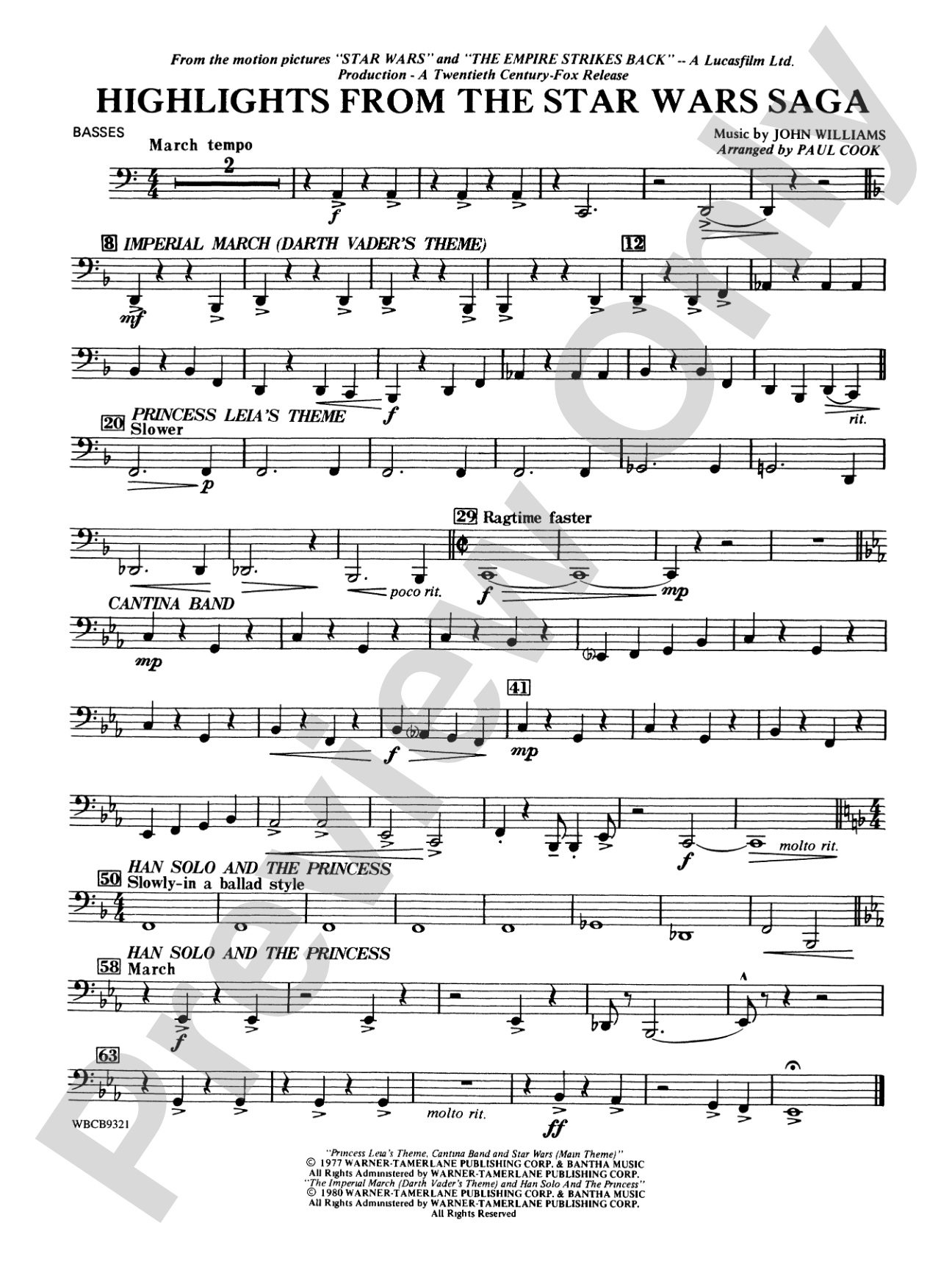 Star Wars® Saga, Highlights from the: String Bass